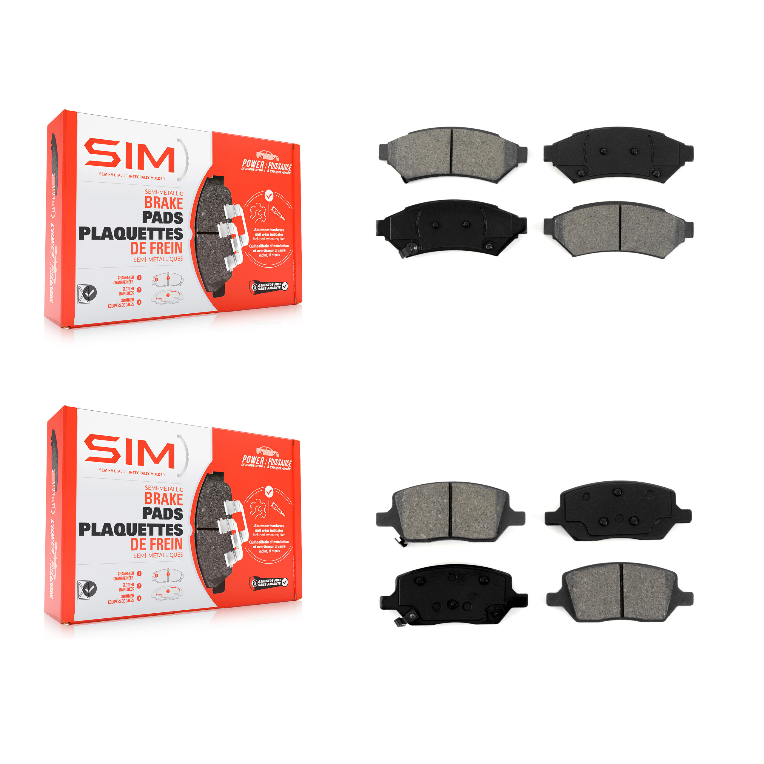 SIM - KSM-100041 - Front and Rear Disc Brake Pad Kits