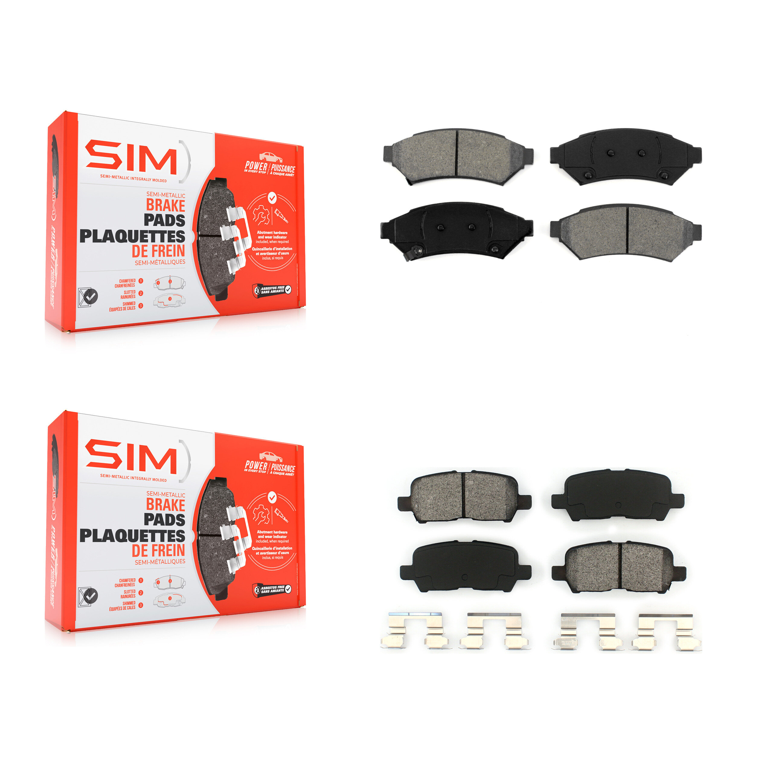 SIM - KSM-100042 - Front and Rear Disc Brake Pad Kits