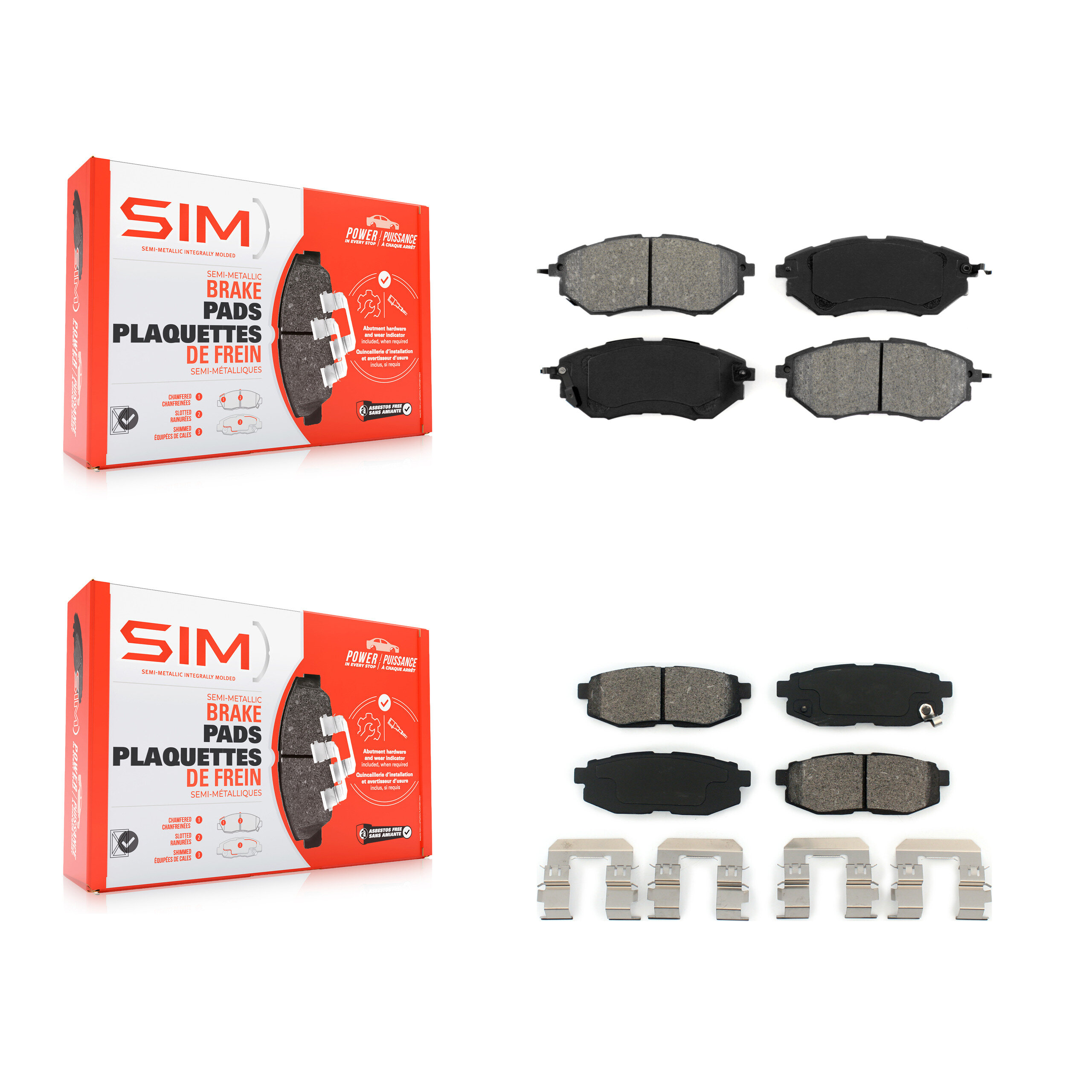 SIM - KSM-100044 - Front and Rear Disc Brake Pad Kits