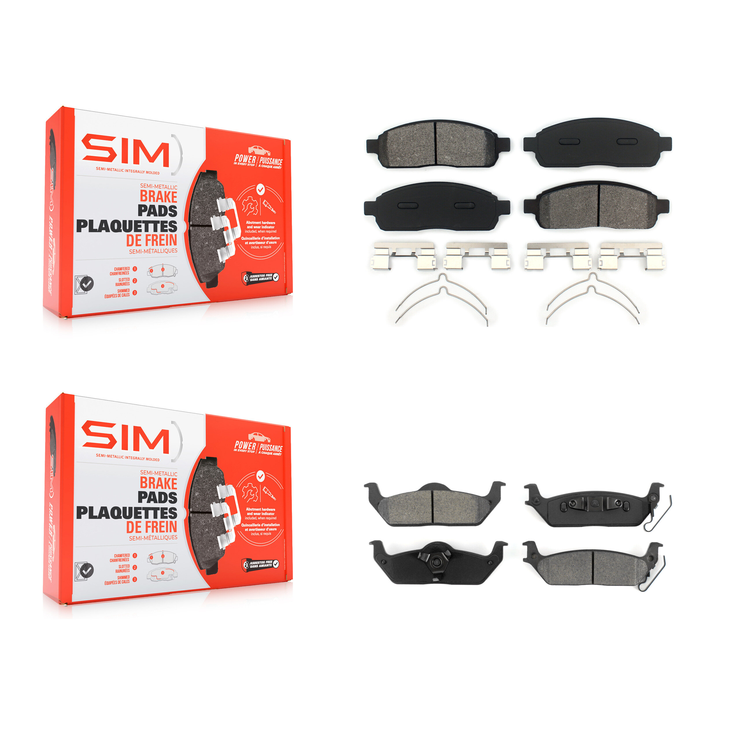 SIM - KSM-100047 - Front and Rear Disc Brake Pad Kits