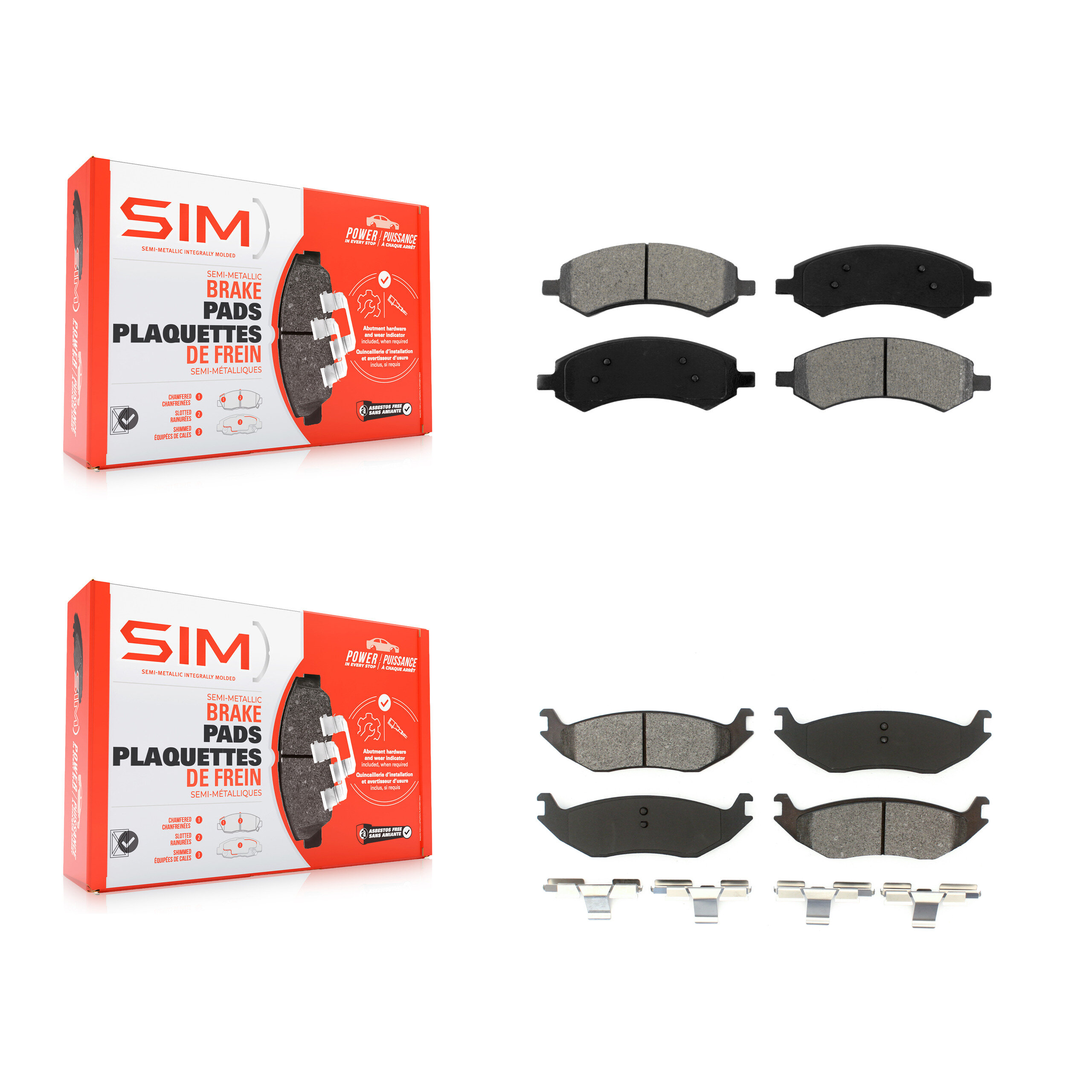 SIM - KSM-100048 - Front and Rear Disc Brake Pad Kits