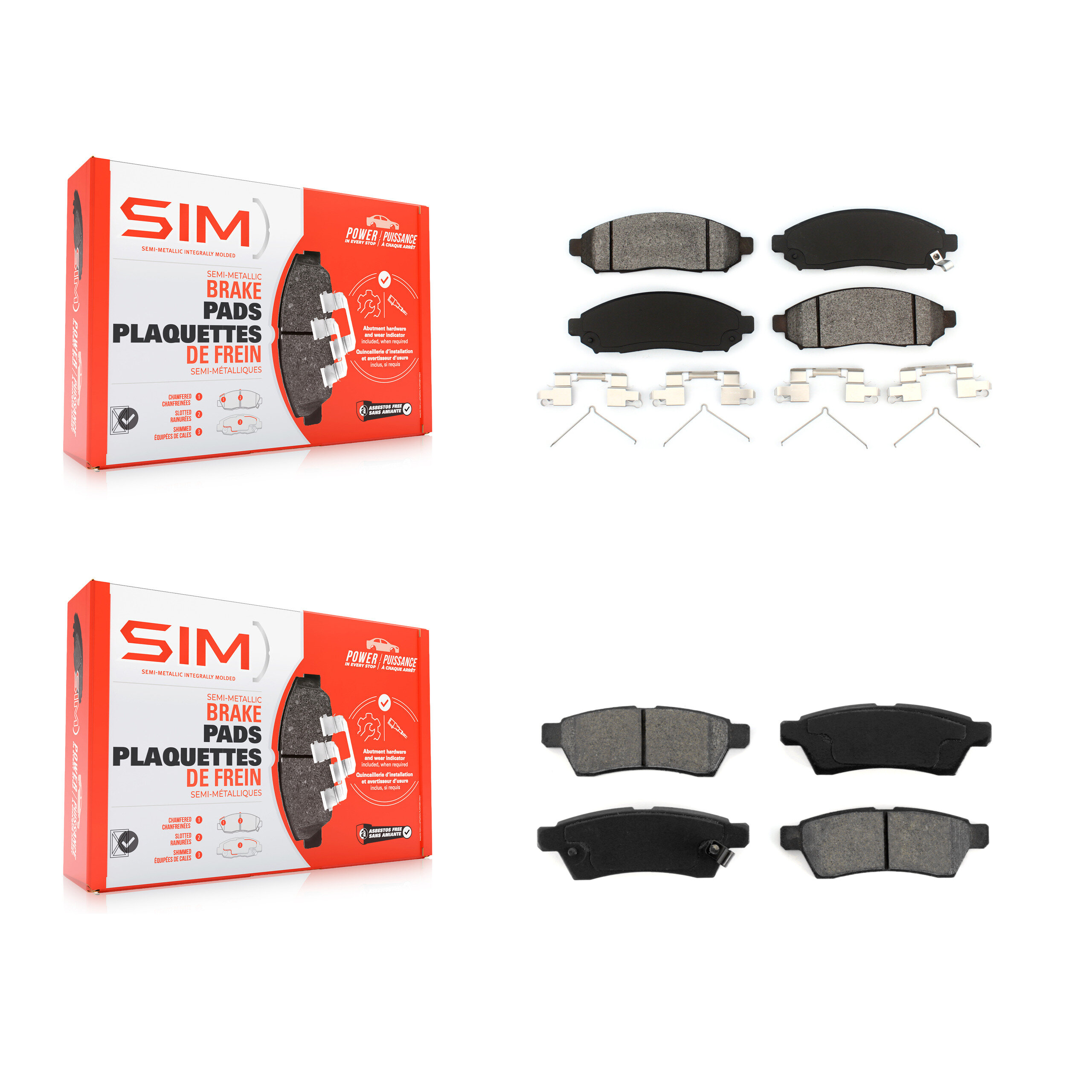 SIM - KSM-100053 - Front and Rear Disc Brake Pad Kits