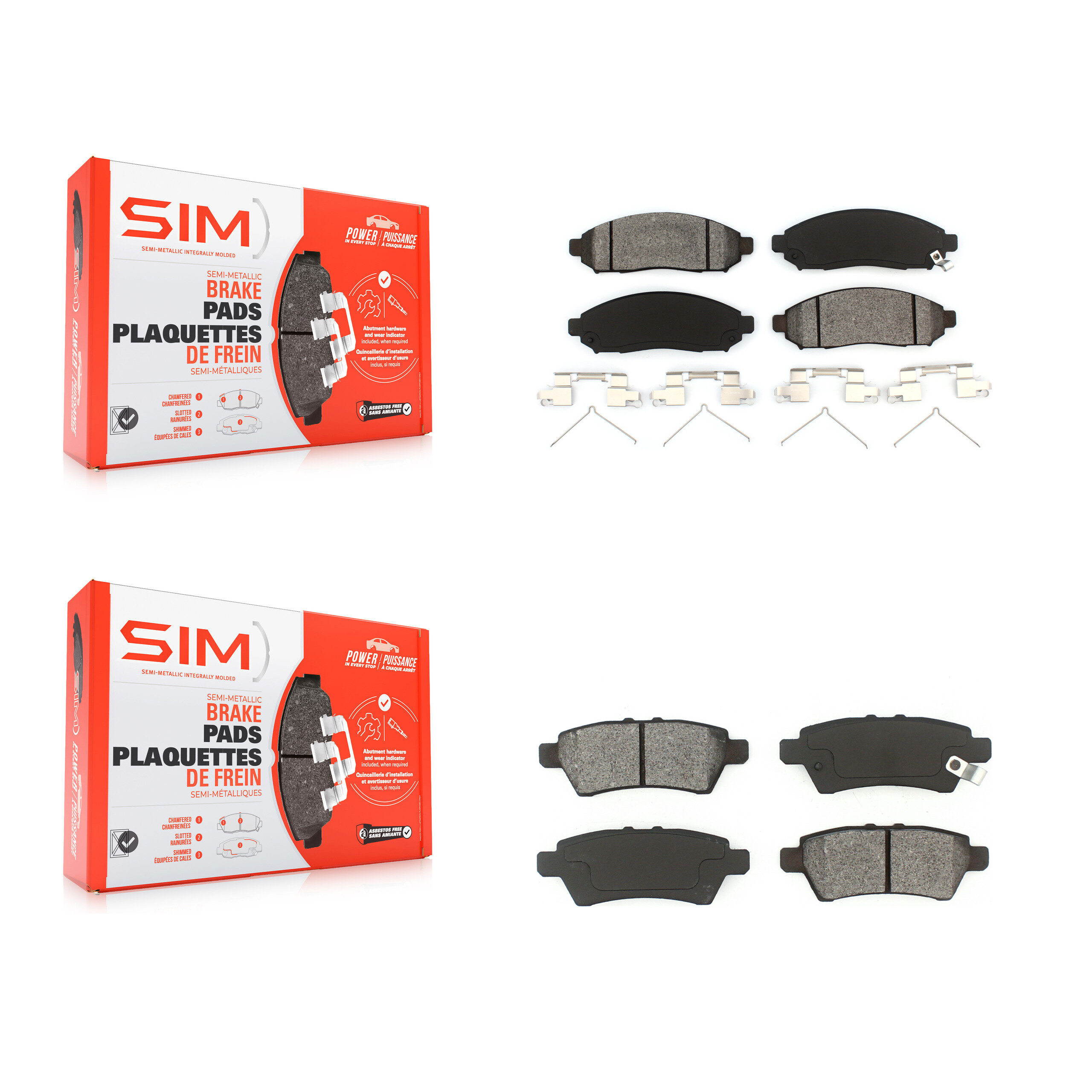 SIM - KSM-100054 - Front and Rear Disc Brake Pad Kits