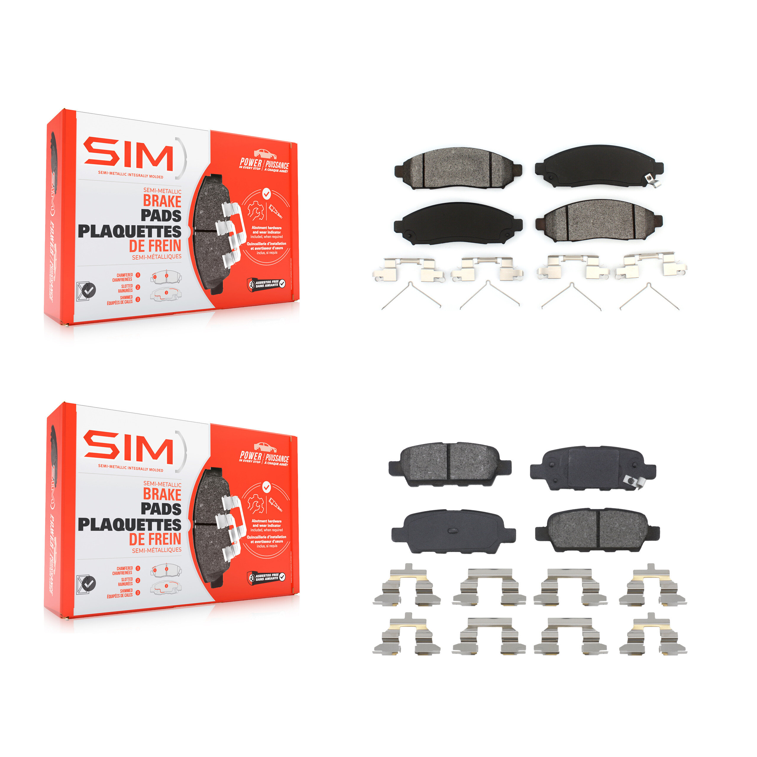 SIM - KSM-100055 - Front and Rear Disc Brake Pad Kits