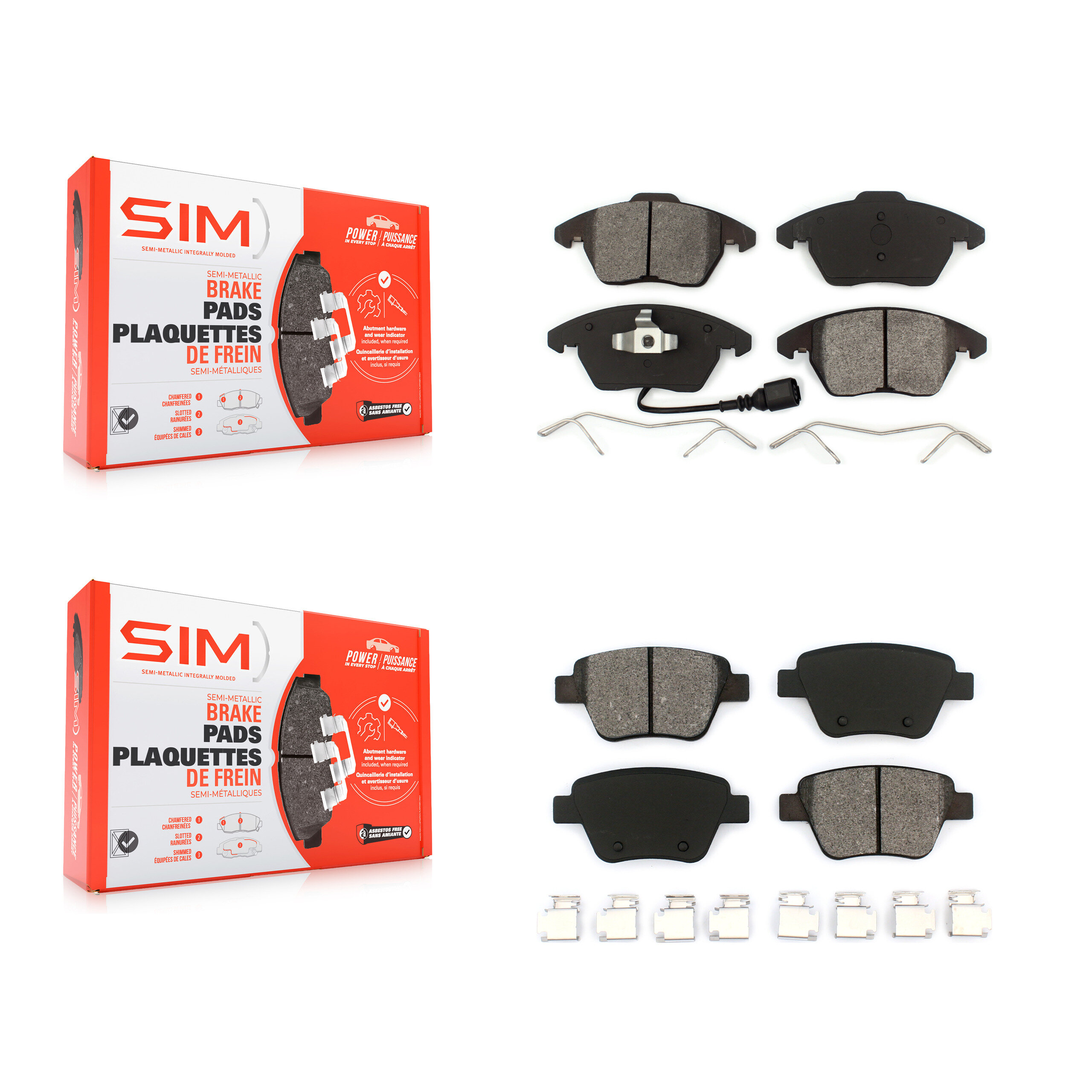 SIM - KSM-100057 - Front and Rear Disc Brake Pad Kits