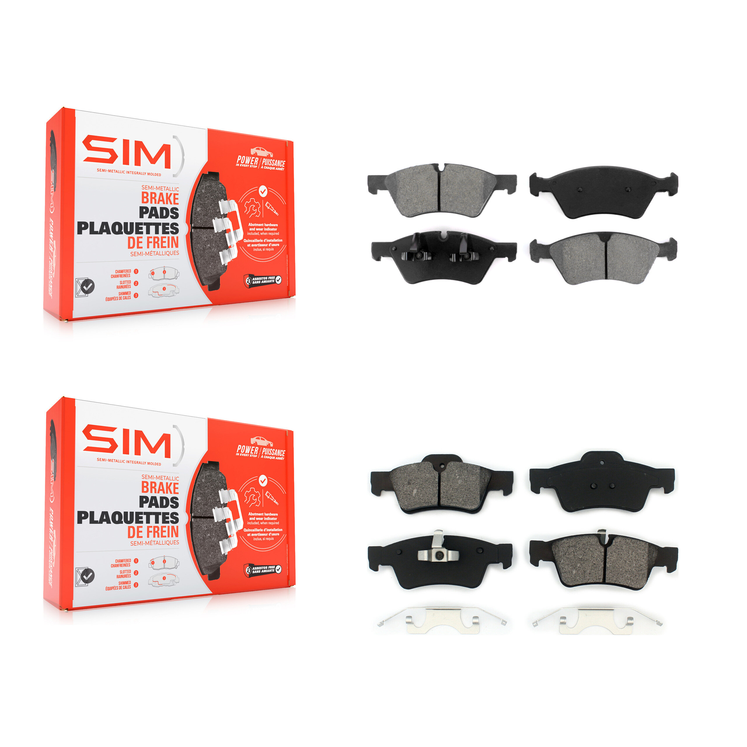 SIM - KSM-100061 - Front and Rear Disc Brake Pad Kits