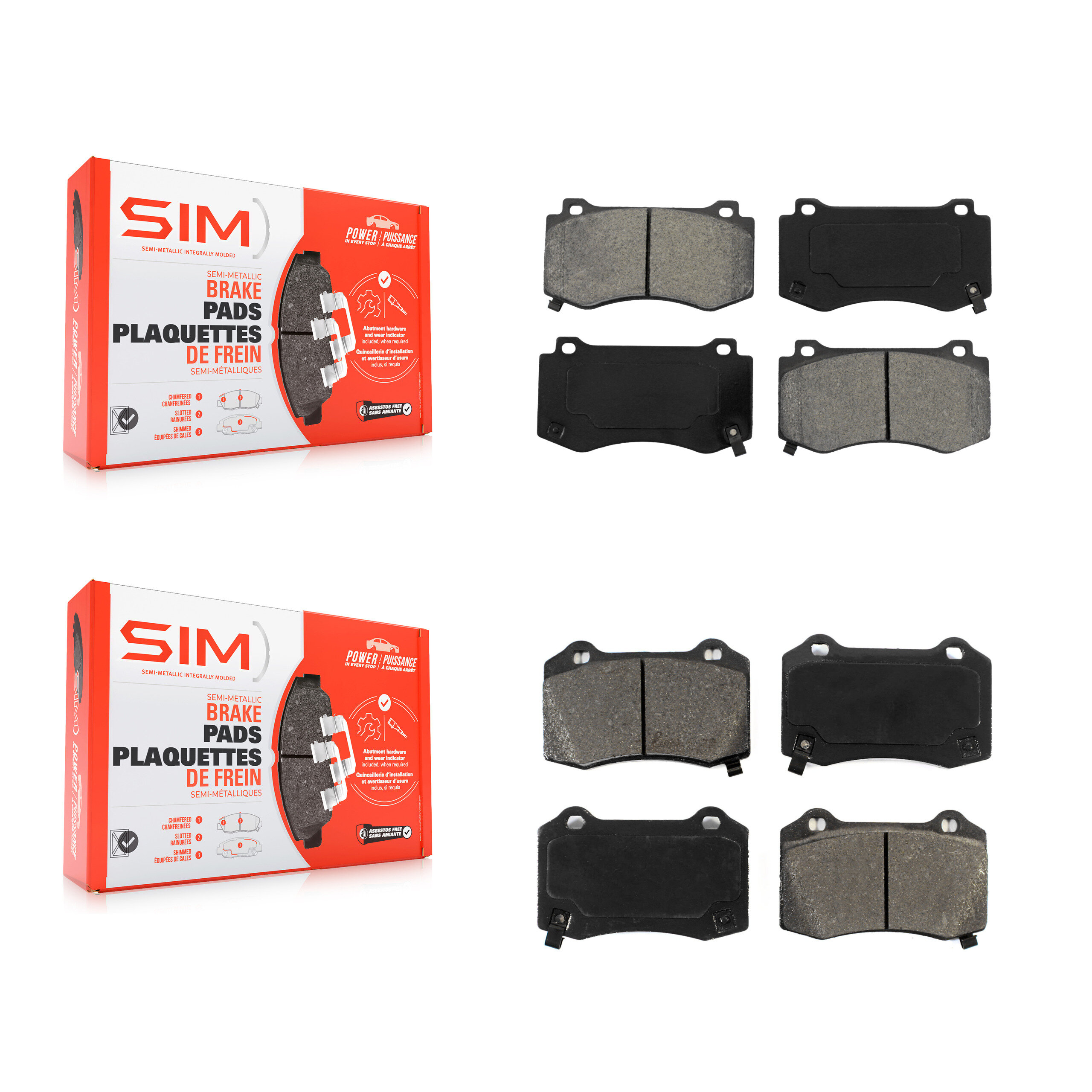 SIM - KSM-100063 - Front and Rear Disc Brake Pad Kits