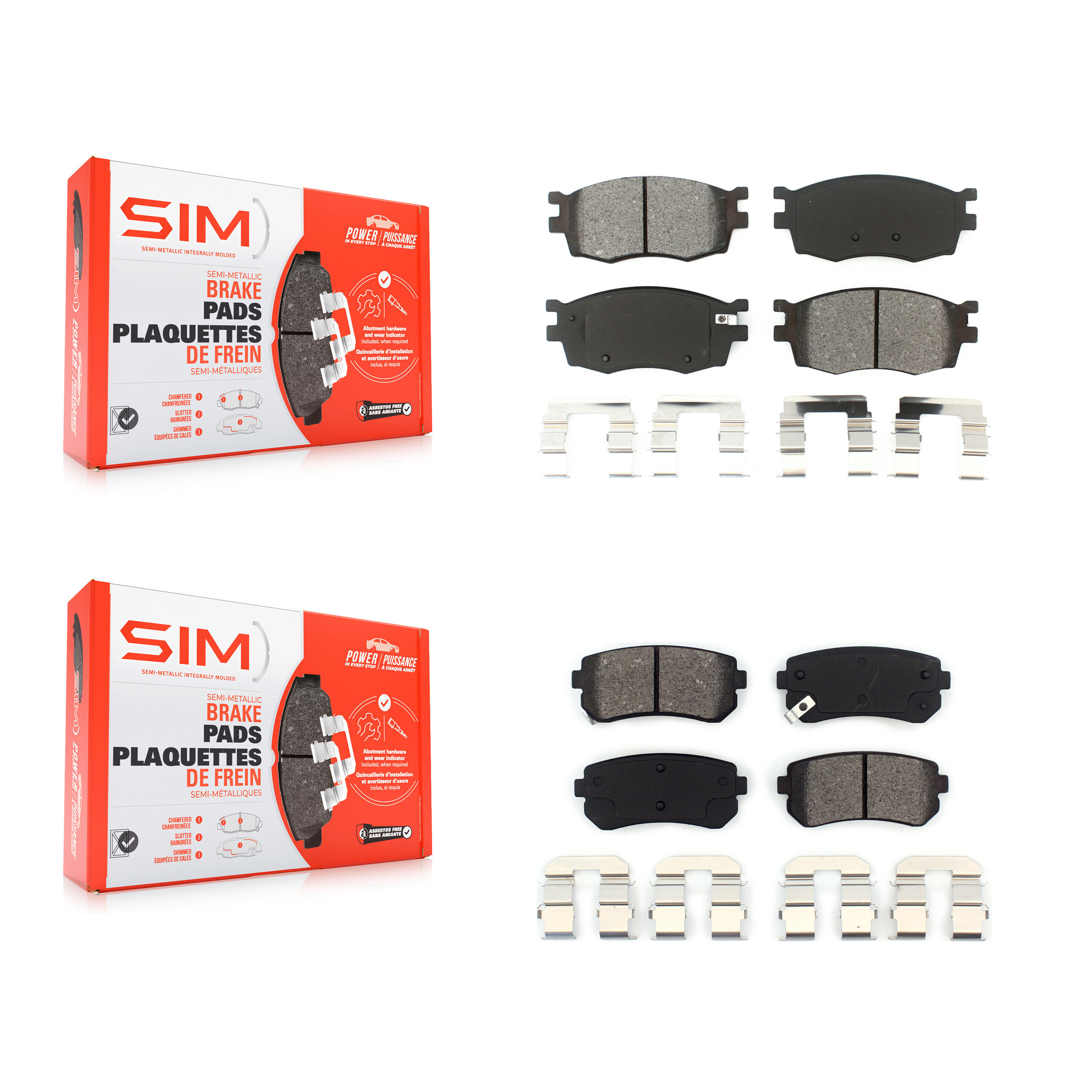 SIM - KSM-100065 - Front and Rear Disc Brake Pad Kits