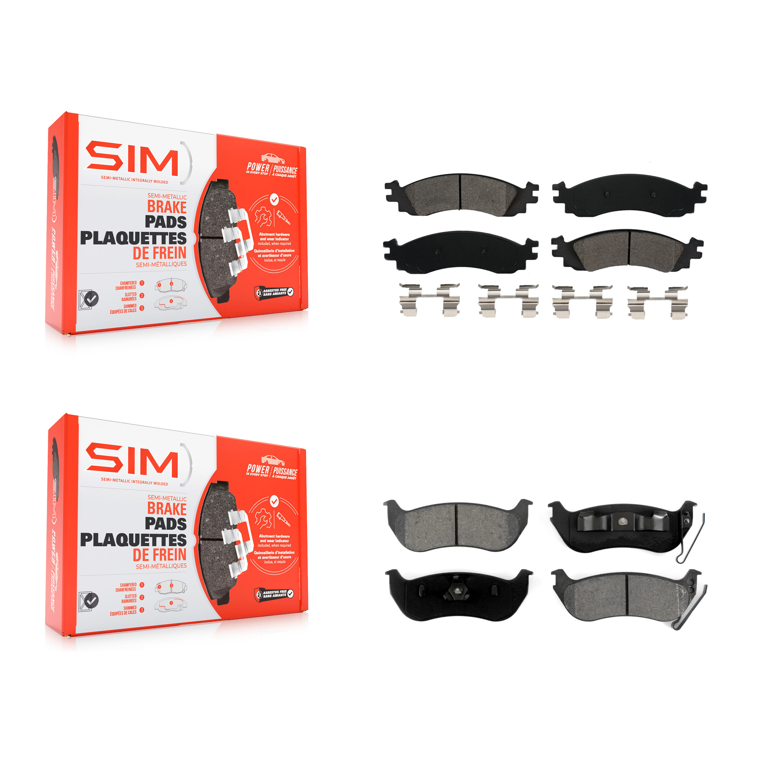 SIM - KSM-100068 - Front and Rear Disc Brake Pad Kits