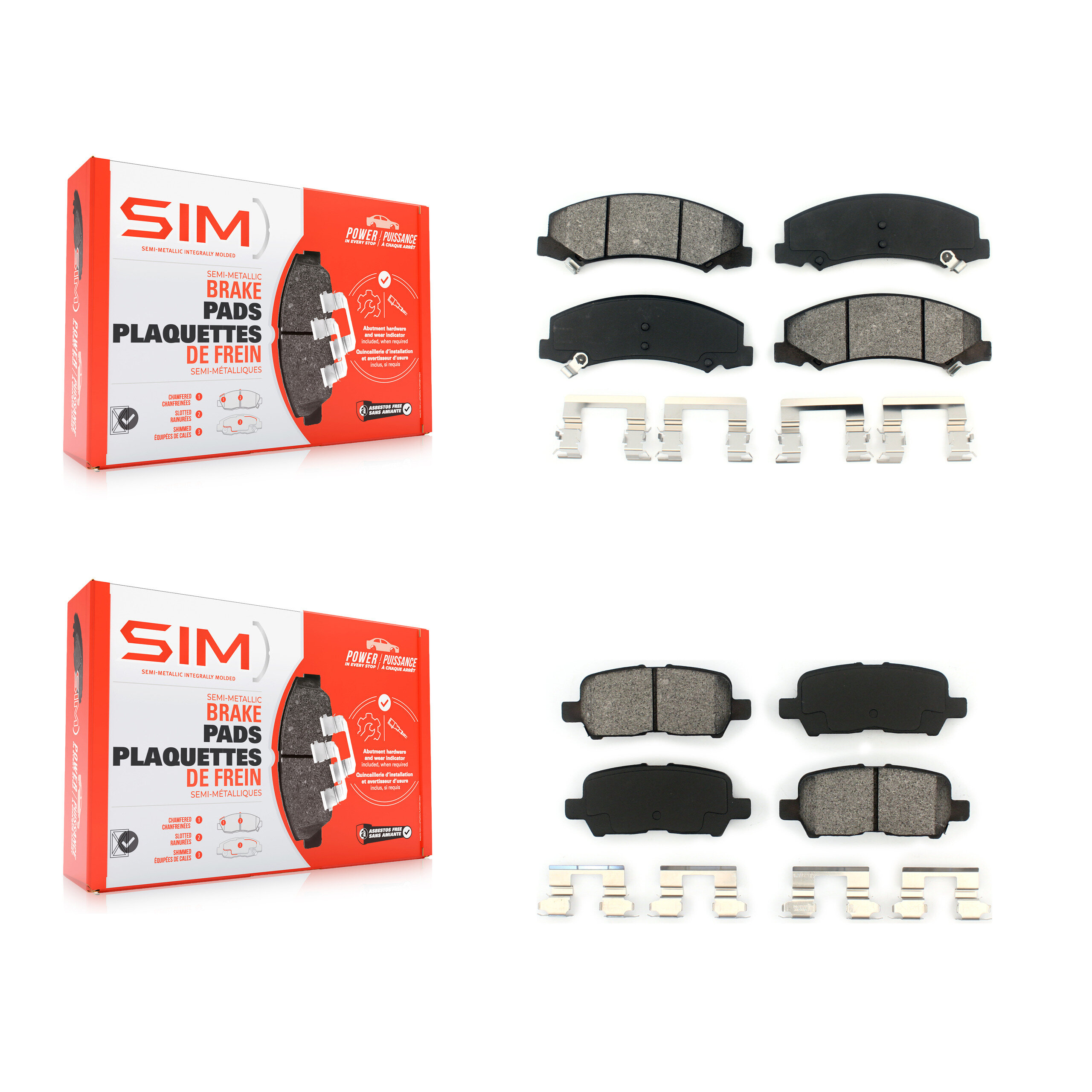 SIM - KSM-100070 - Front and Rear Disc Brake Pad Kits