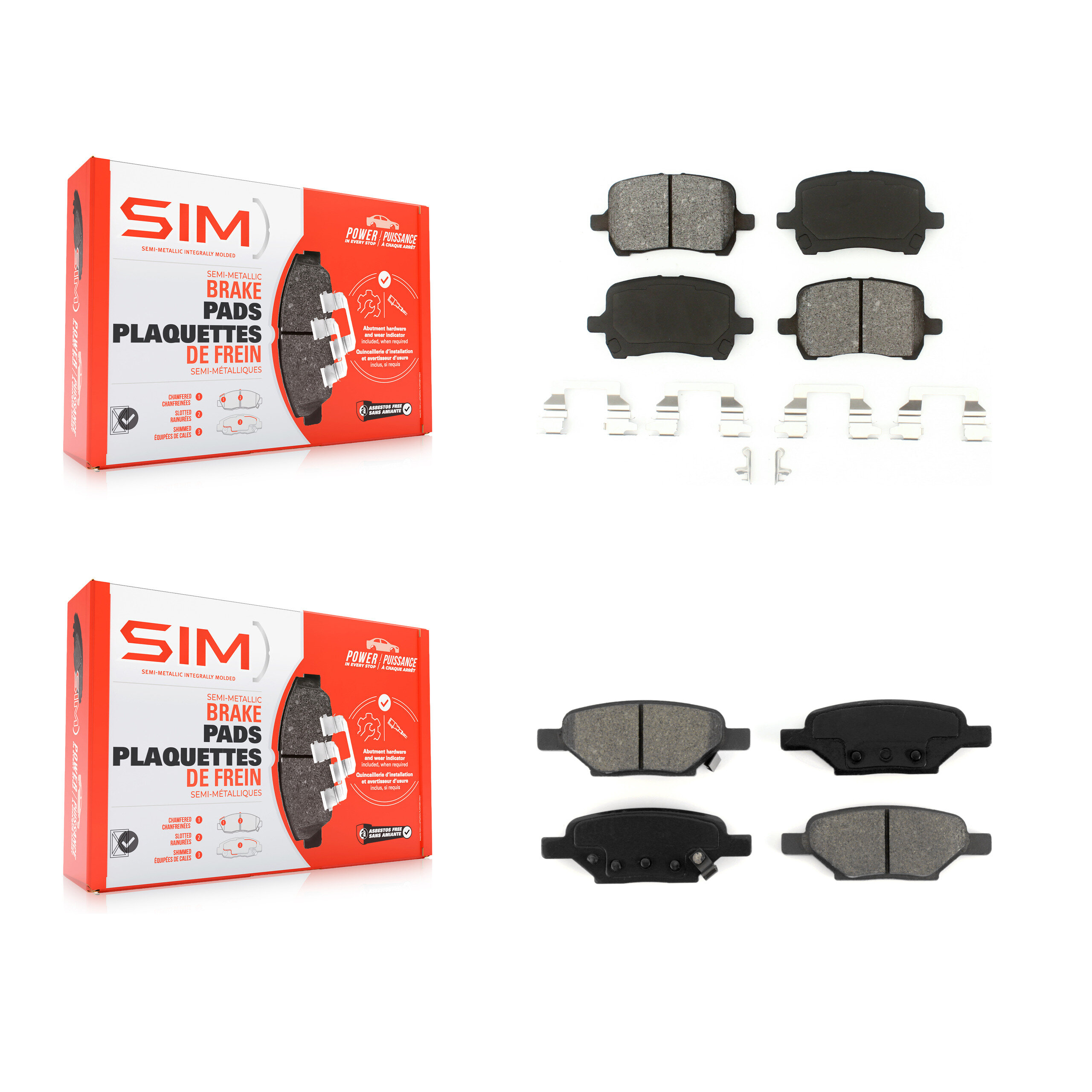 SIM - KSM-100071 - Front and Rear Disc Brake Pad Kits