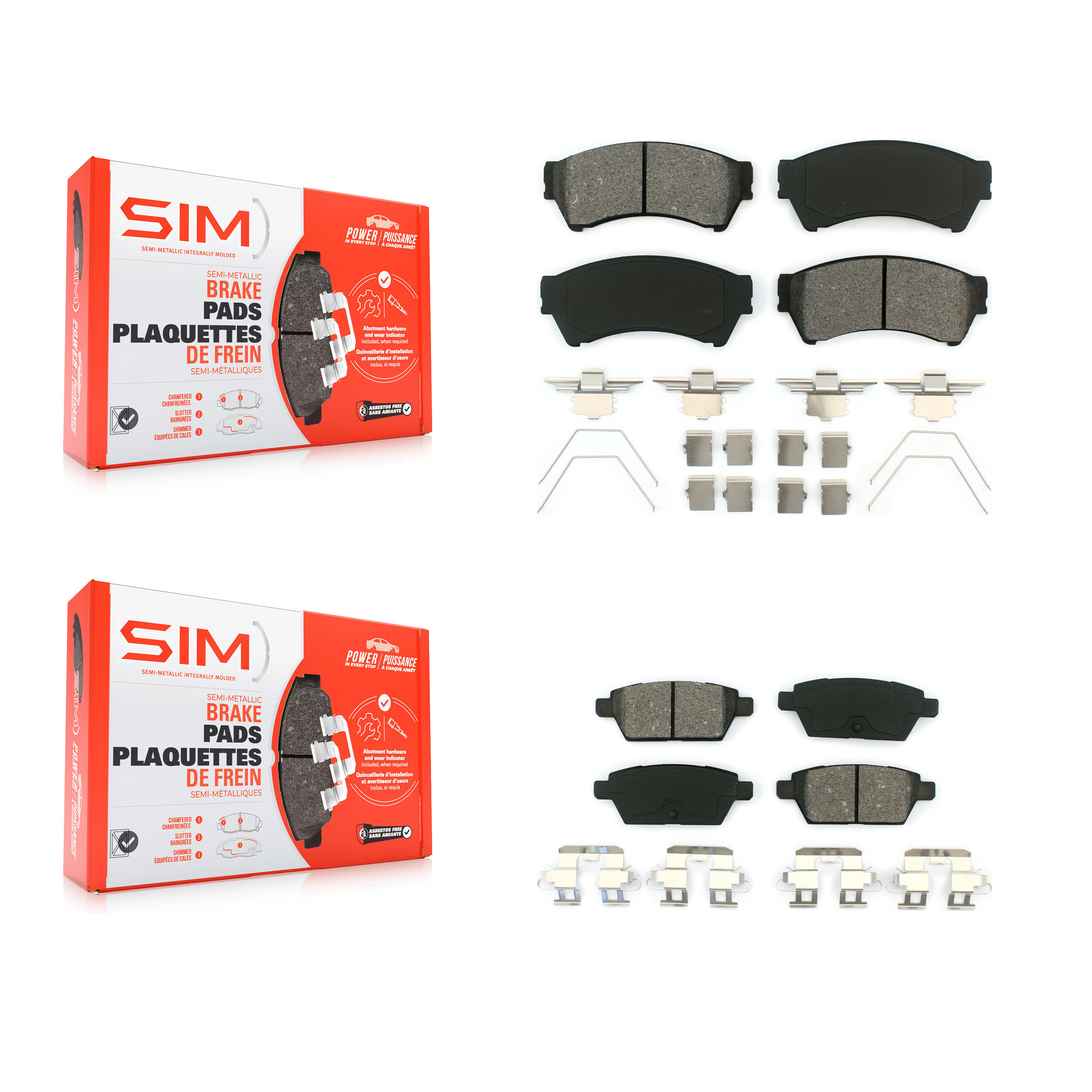SIM - KSM-100072 - Front and Rear Disc Brake Pad Kits