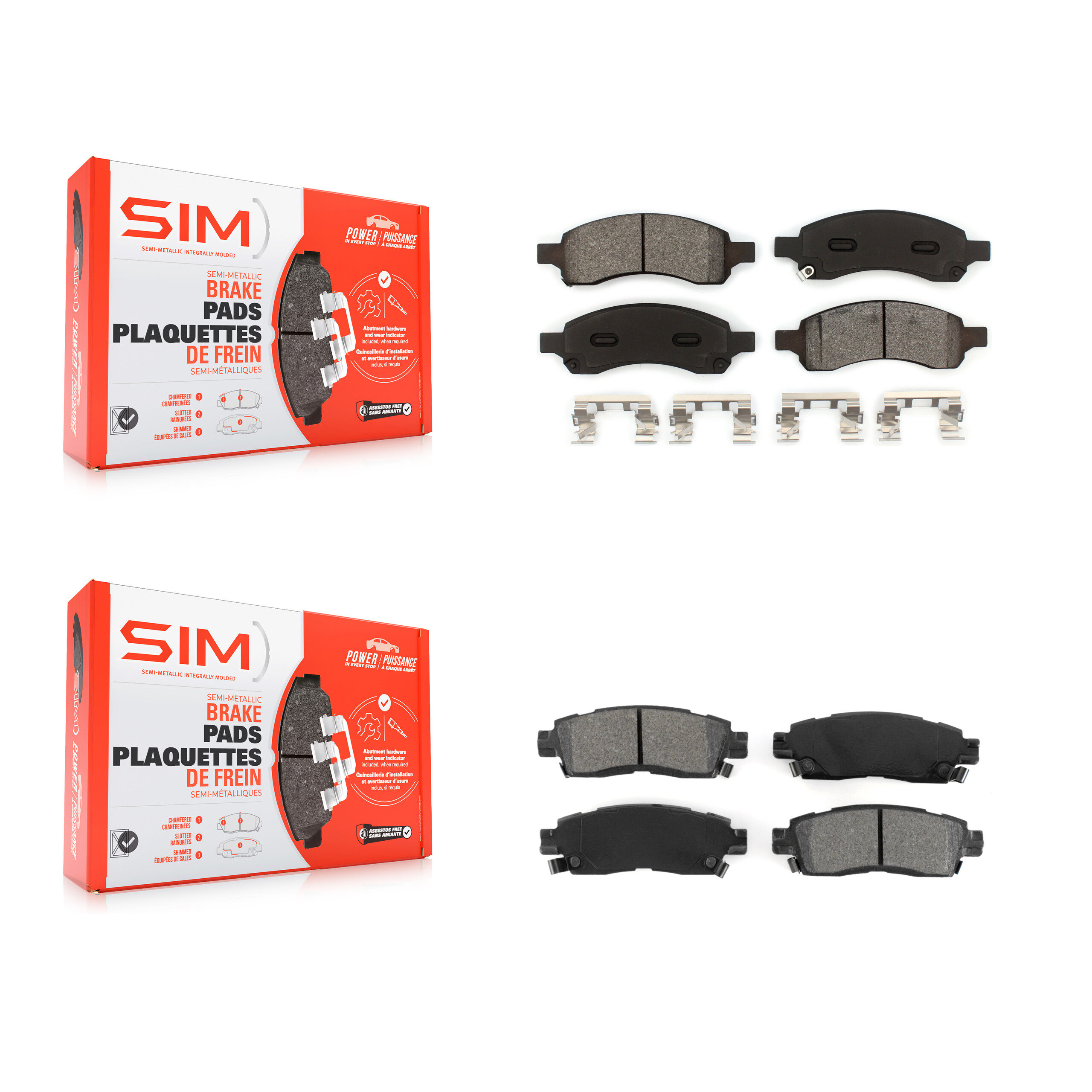 SIM - KSM-100073 - Front and Rear Disc Brake Pad Kits