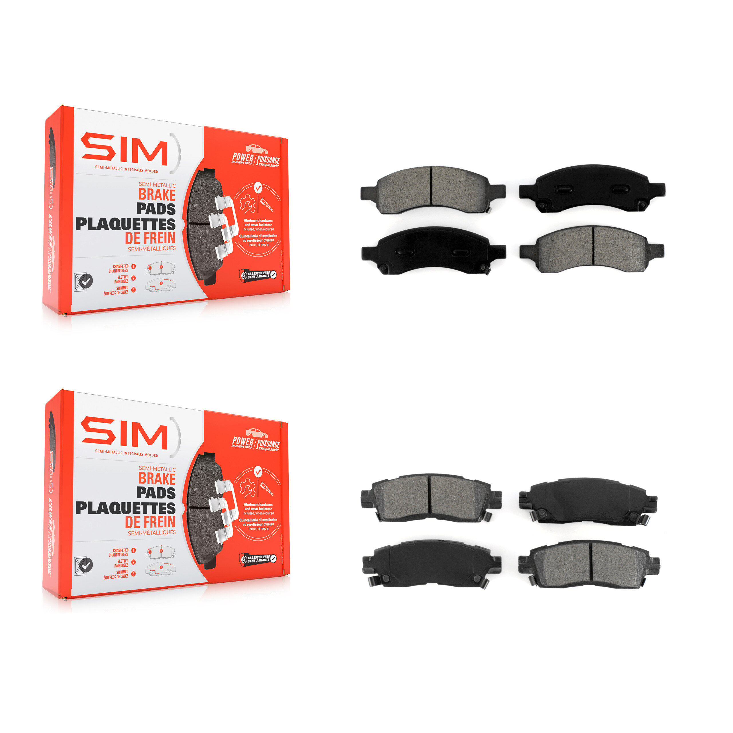 SIM - KSM-100074 - Front and Rear Disc Brake Pad Kits