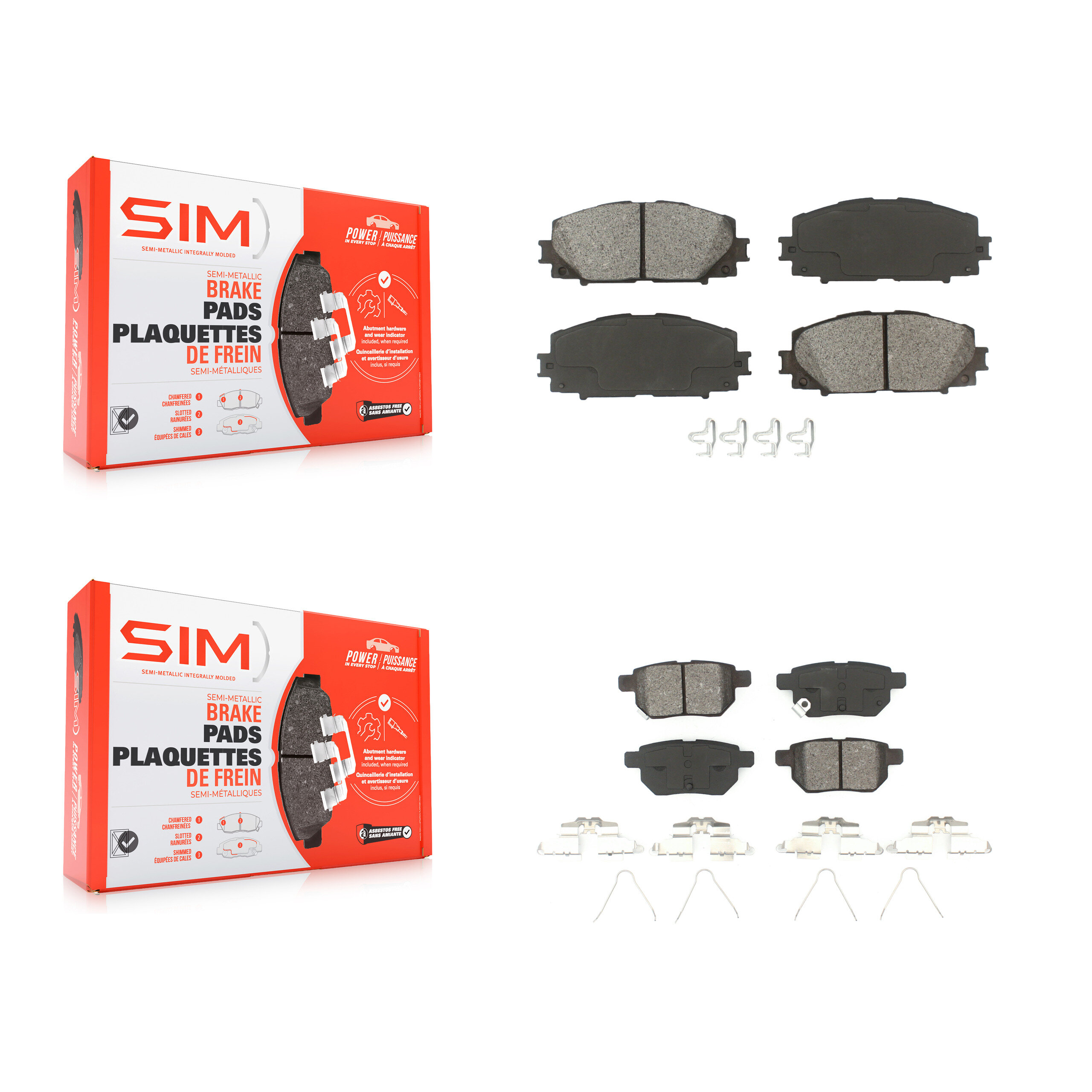 SIM - KSM-100077 - Front and Rear Disc Brake Pad Kits