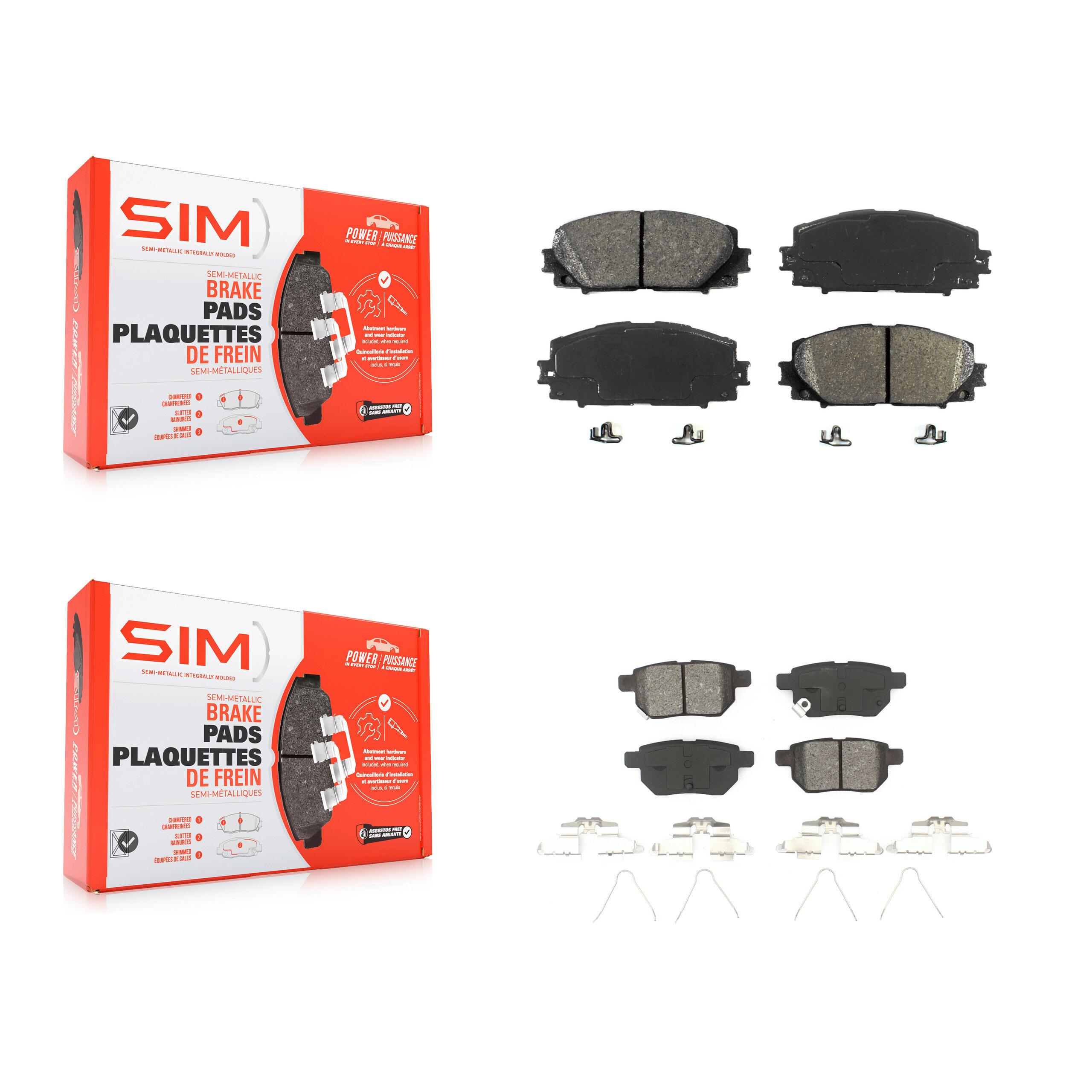 SIM - KSM-100078 - Front and Rear Disc Brake Pad Kits