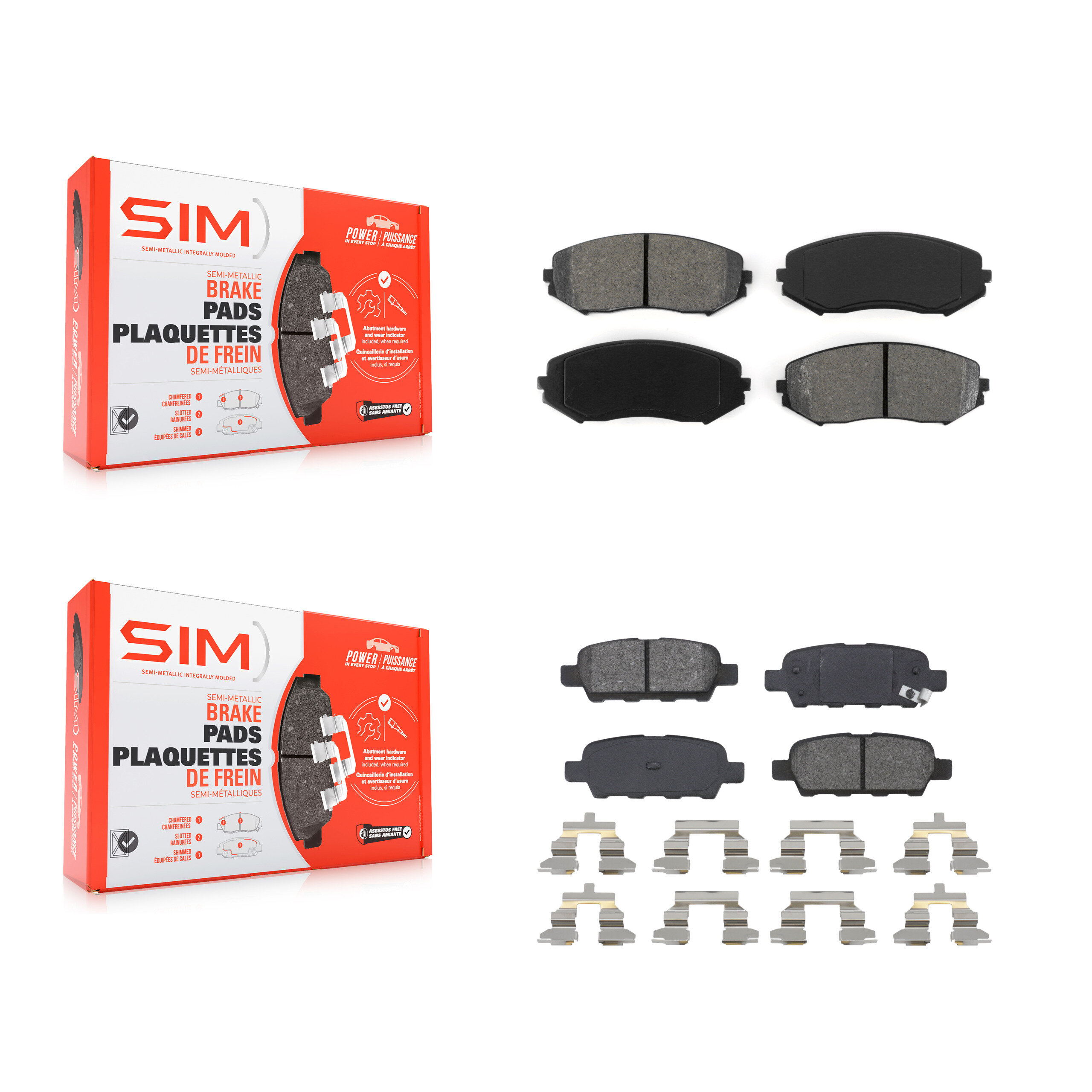 SIM - KSM-100079 - Front and Rear Disc Brake Pad Kits