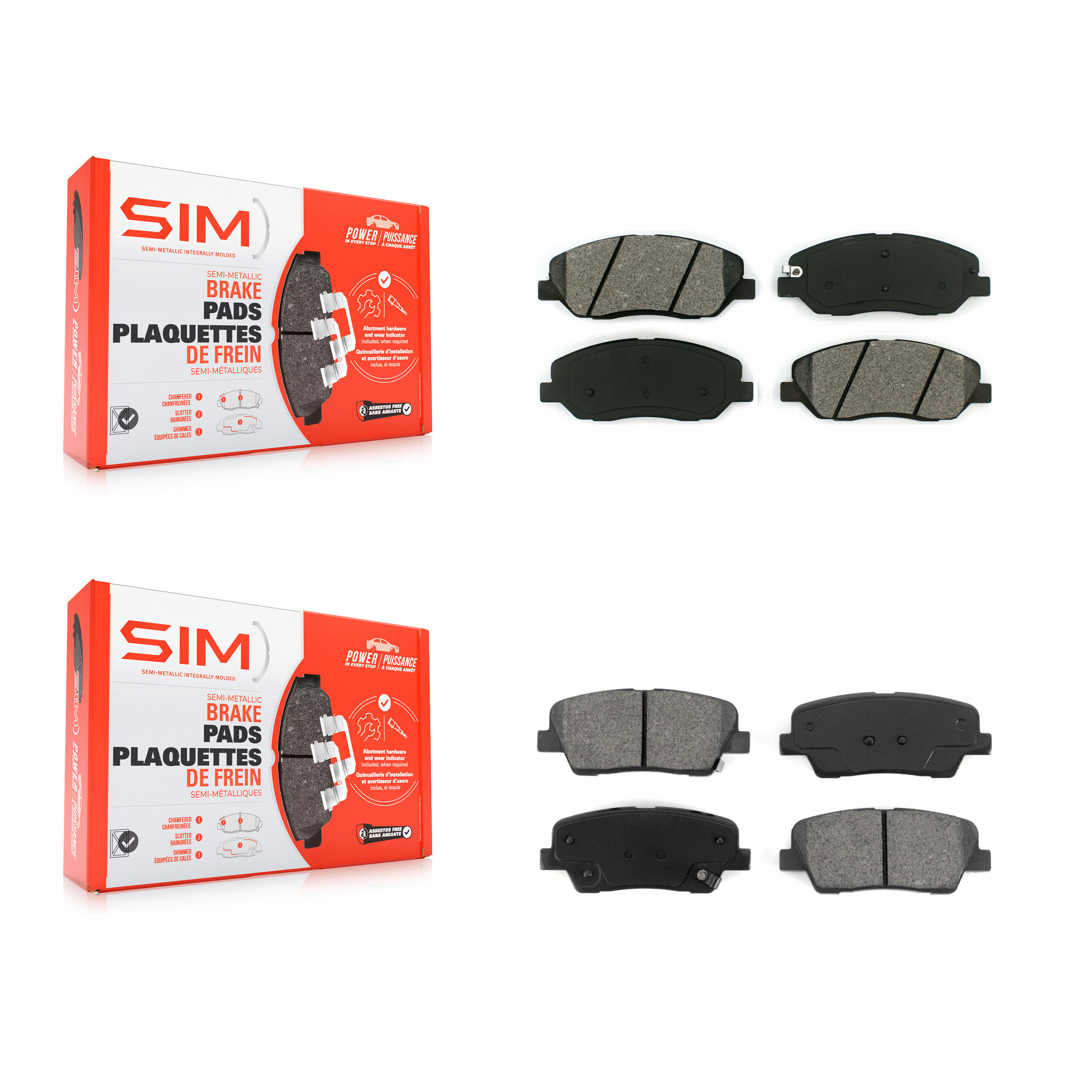 SIM - KSM-100080 - Front and Rear Disc Brake Pad Kits