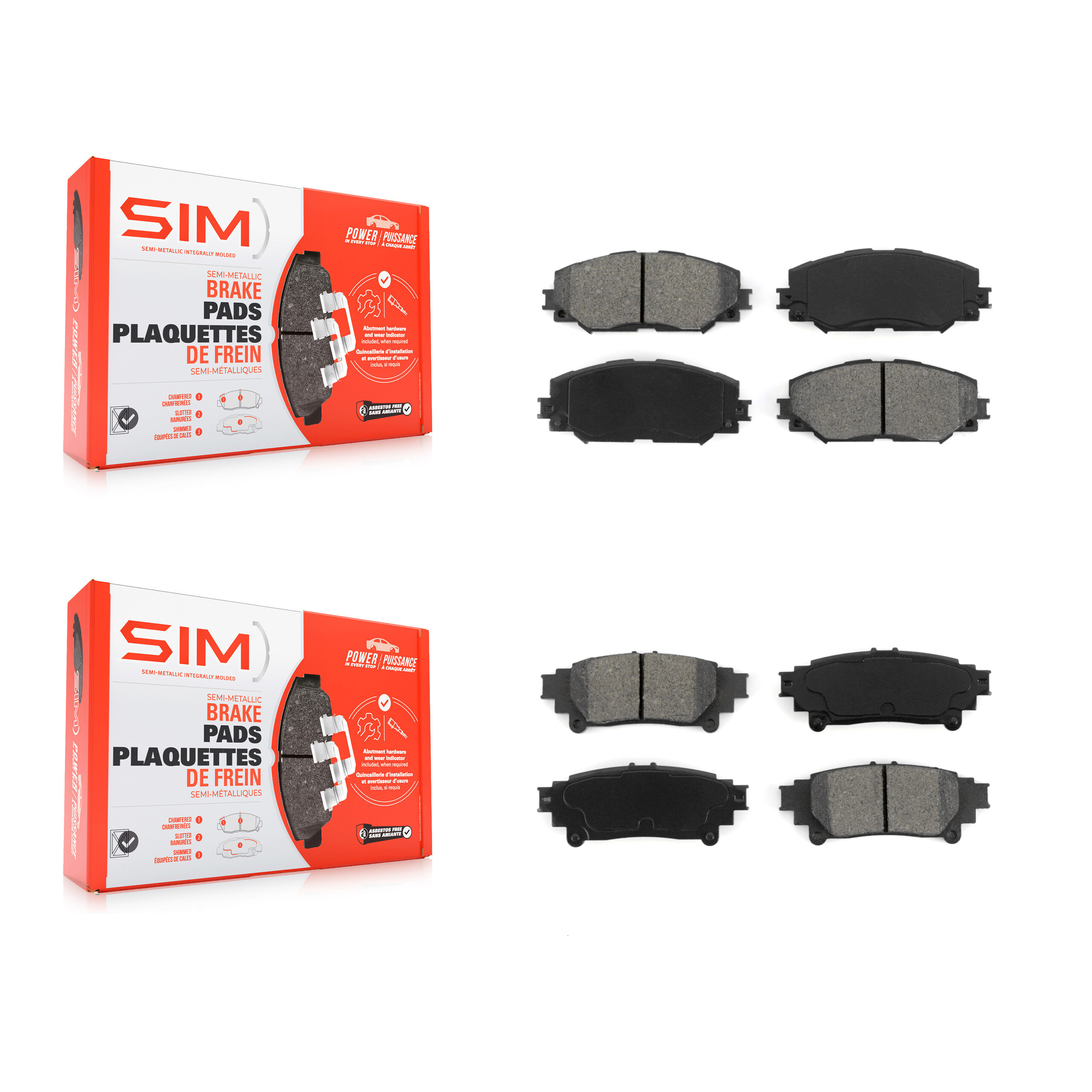 SIM - KSM-100089 - Front and Rear Disc Brake Pad Kits