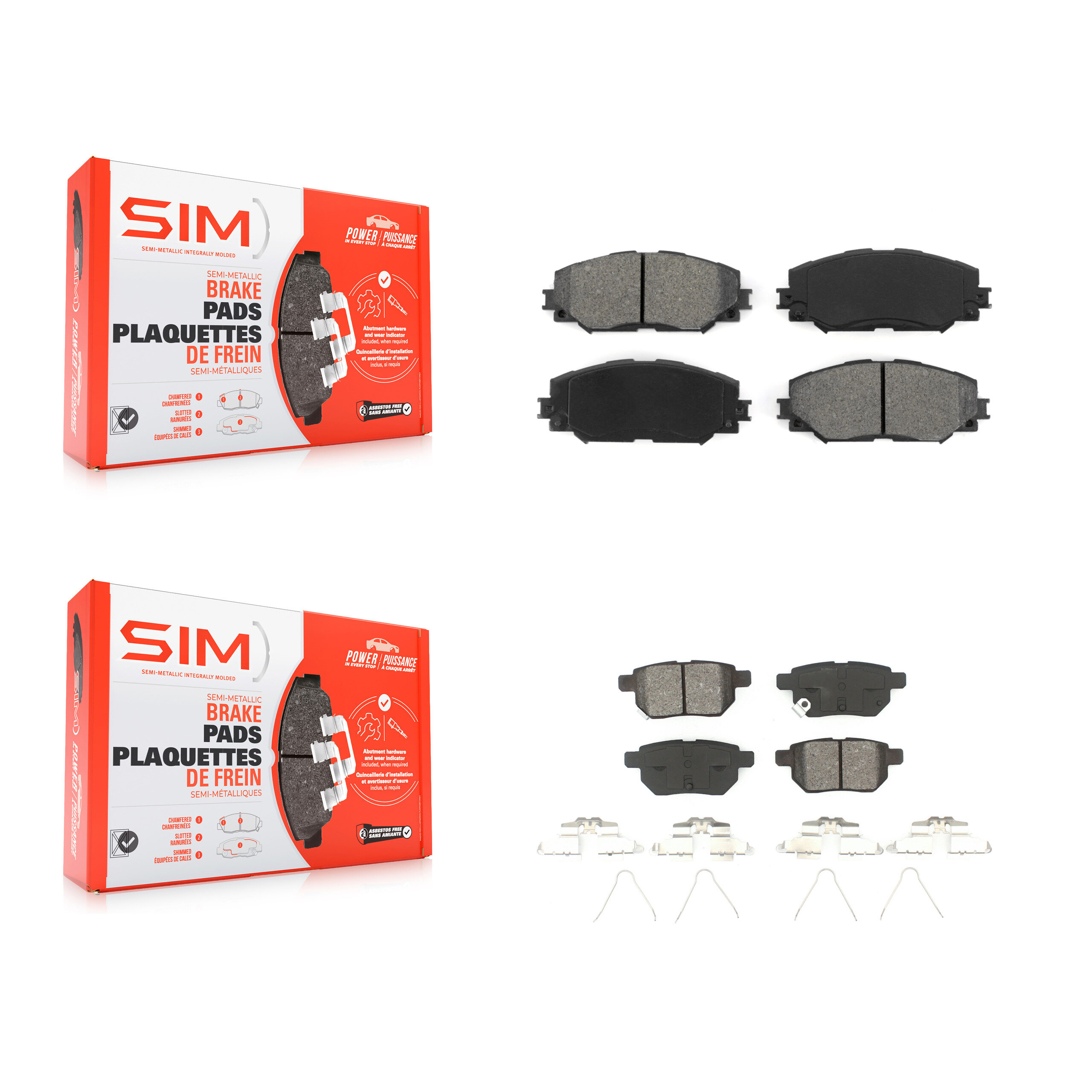 SIM - KSM-100090 - Front and Rear Disc Brake Pad Kits