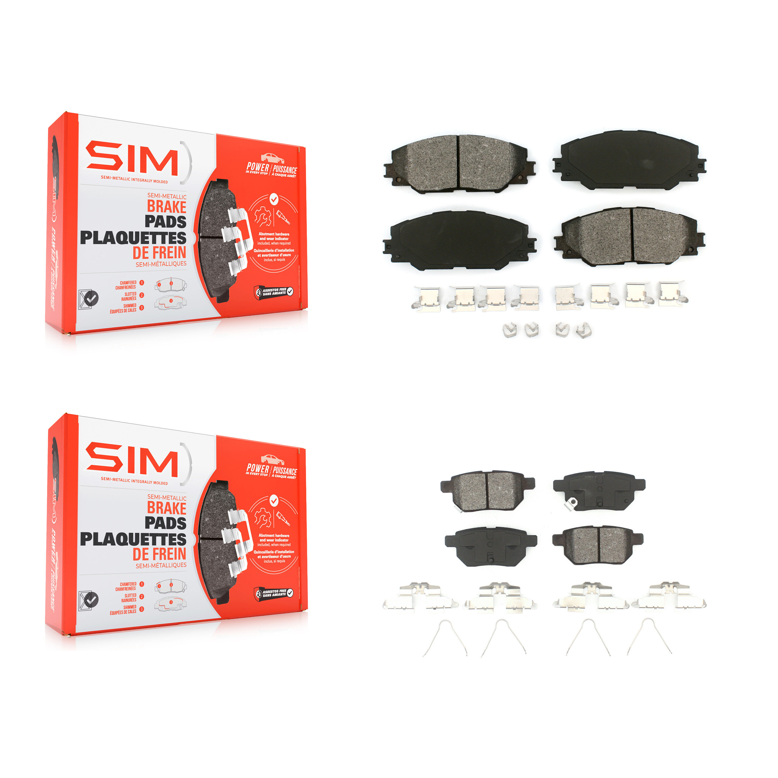 SIM - KSM-100092 - Front and Rear Disc Brake Pad Kits