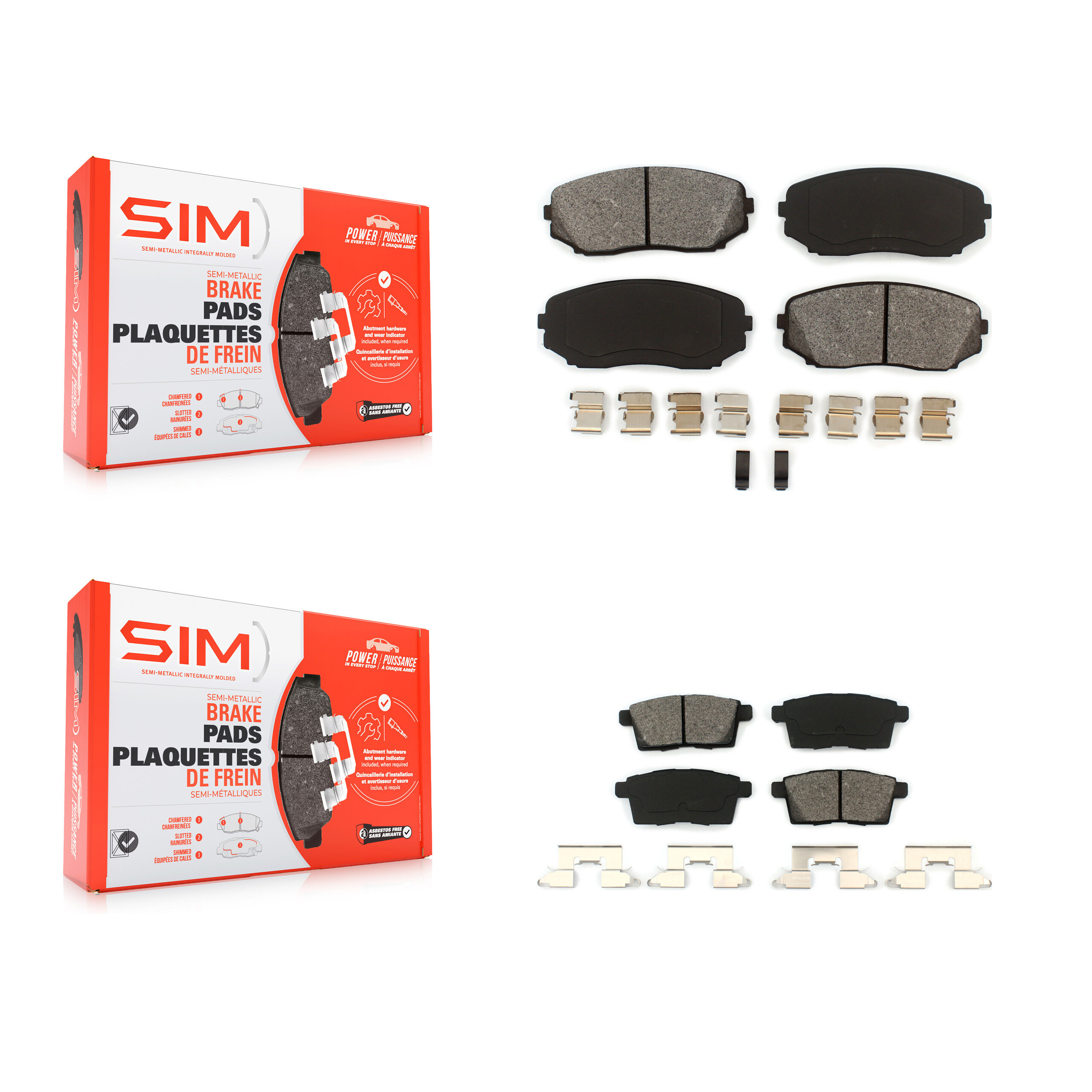 SIM - KSM-100095 - Front and Rear Disc Brake Pad Kits