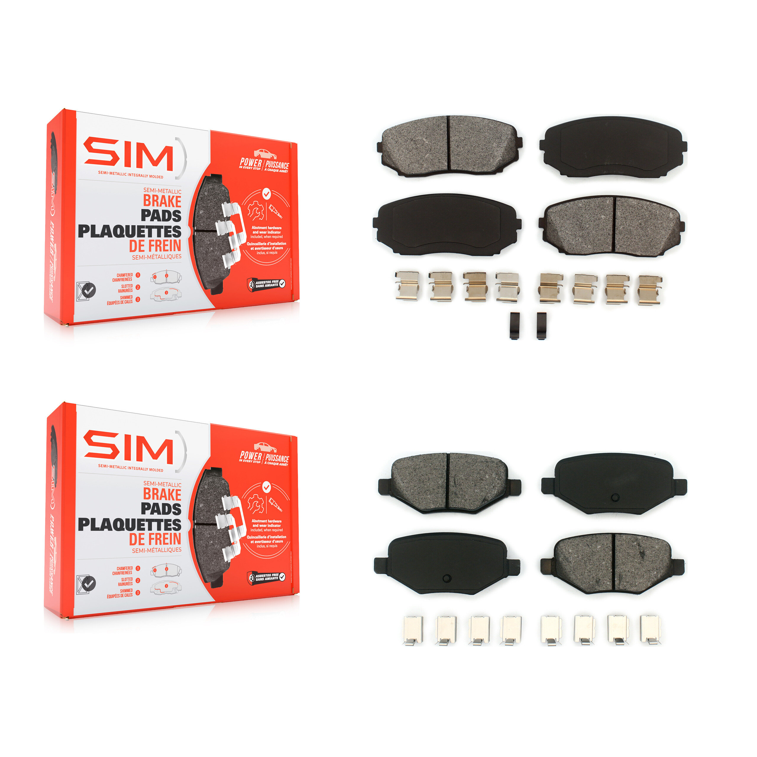 SIM - KSM-100096 - Front and Rear Disc Brake Pad Kits