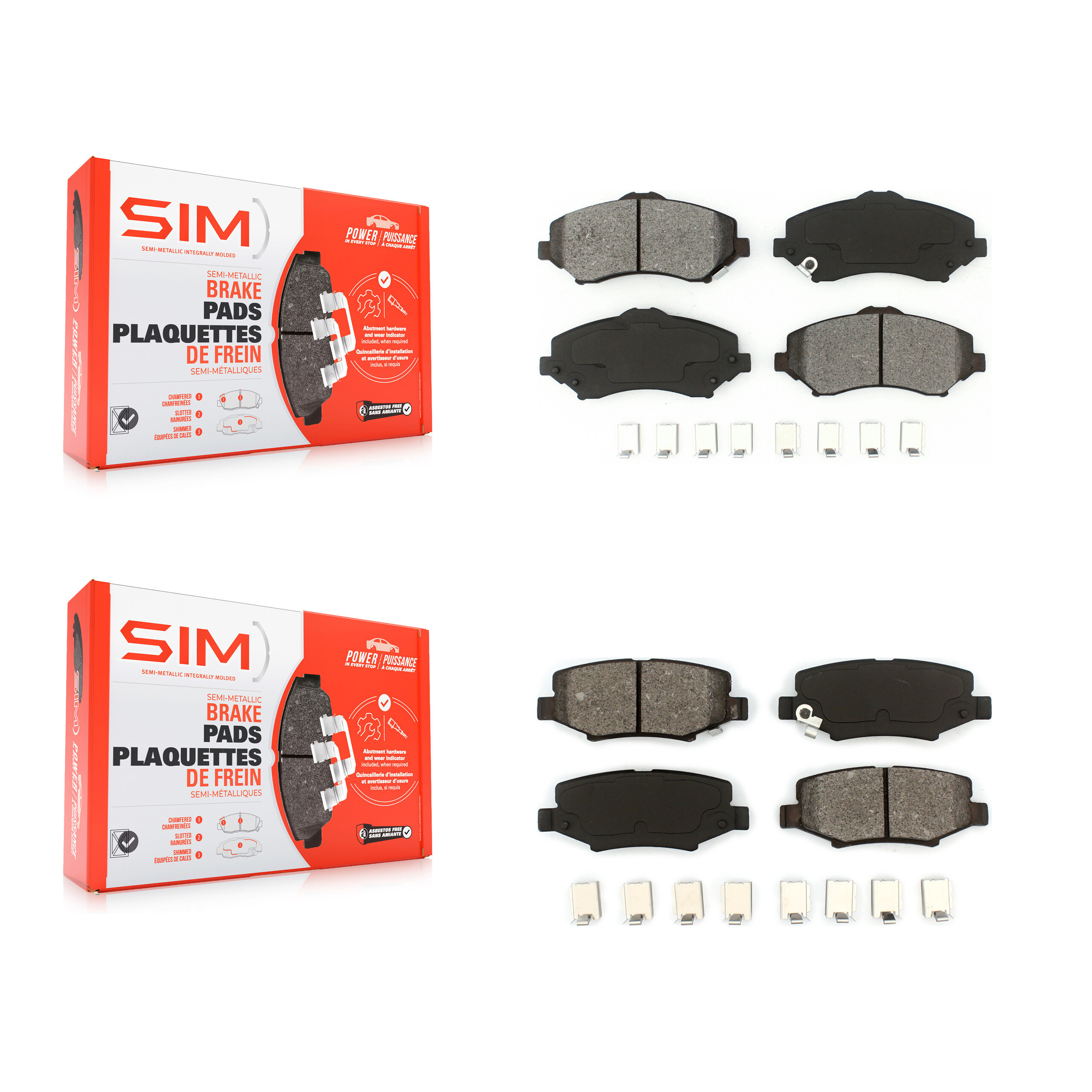 SIM - KSM-100098 - Front and Rear Disc Brake Pad Kits