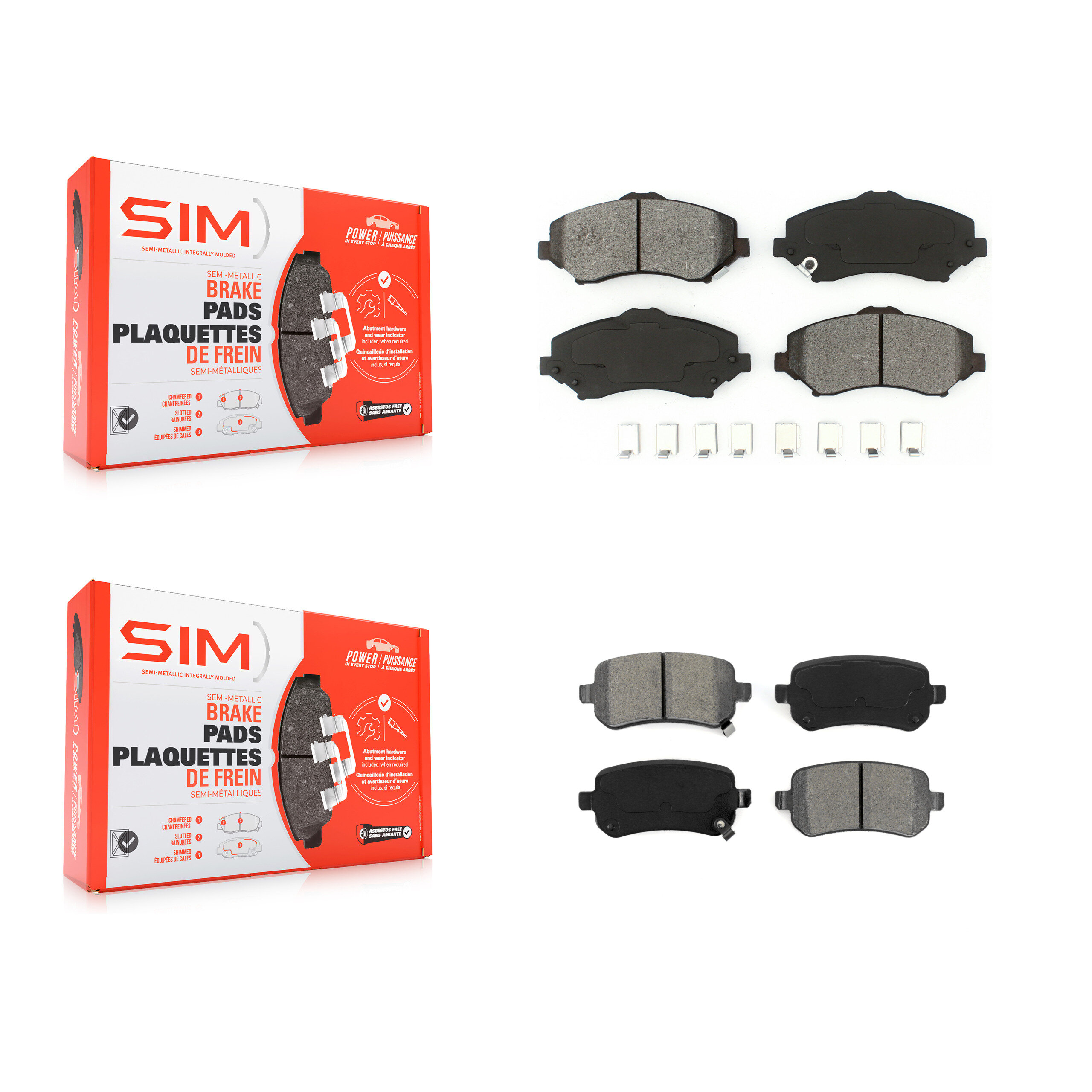 SIM - KSM-100099 - Front and Rear Disc Brake Pad Kits