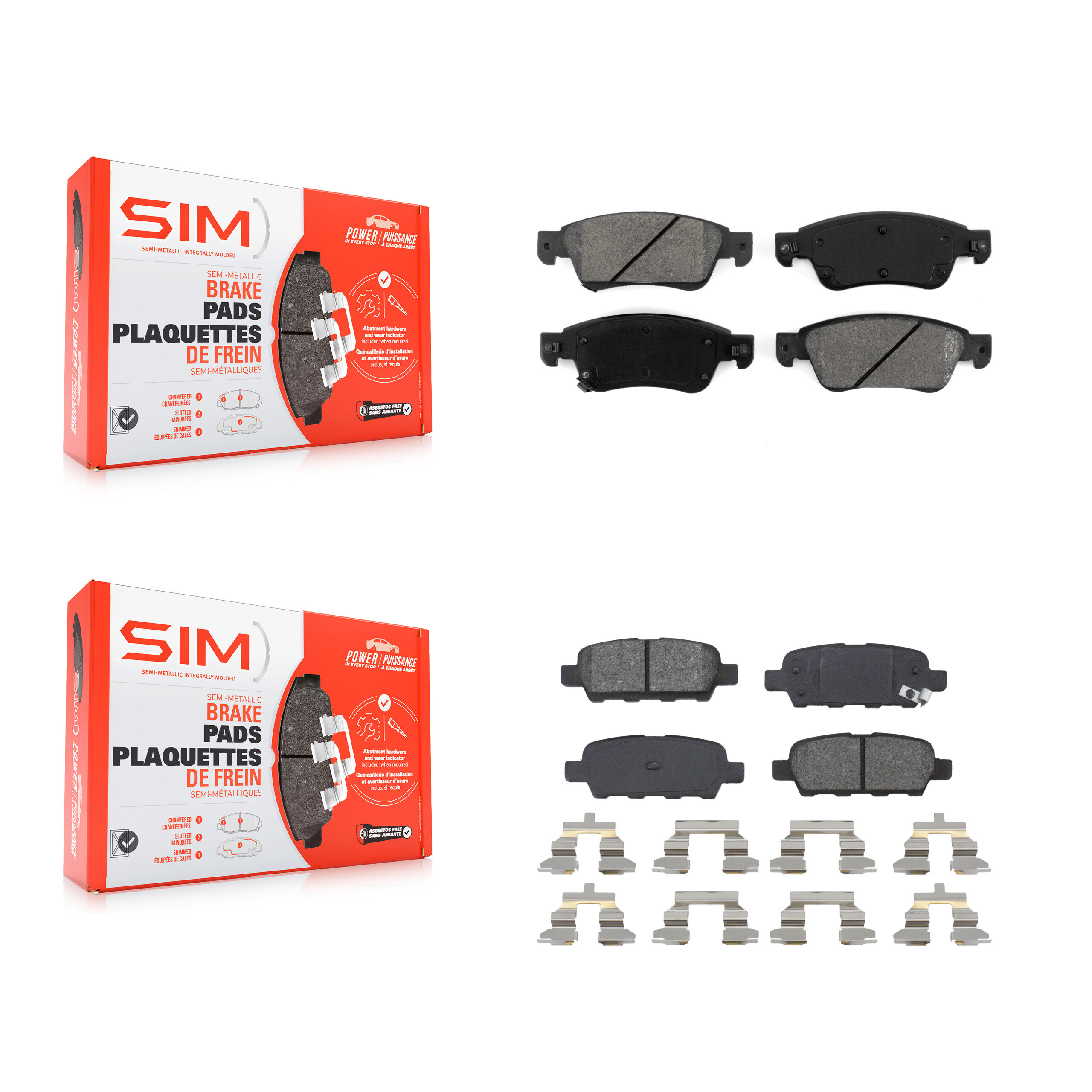 SIM - KSM-100101 - Front and Rear Disc Brake Pad Kits