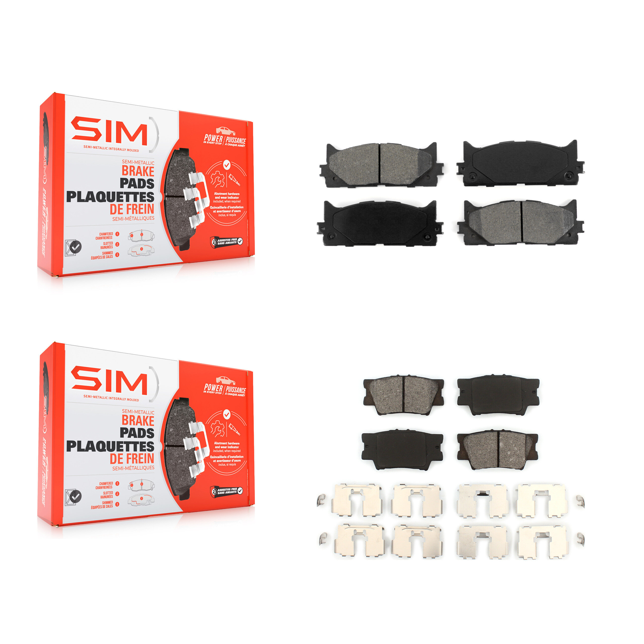 SIM - KSM-100102 - Front and Rear Disc Brake Pad Kits