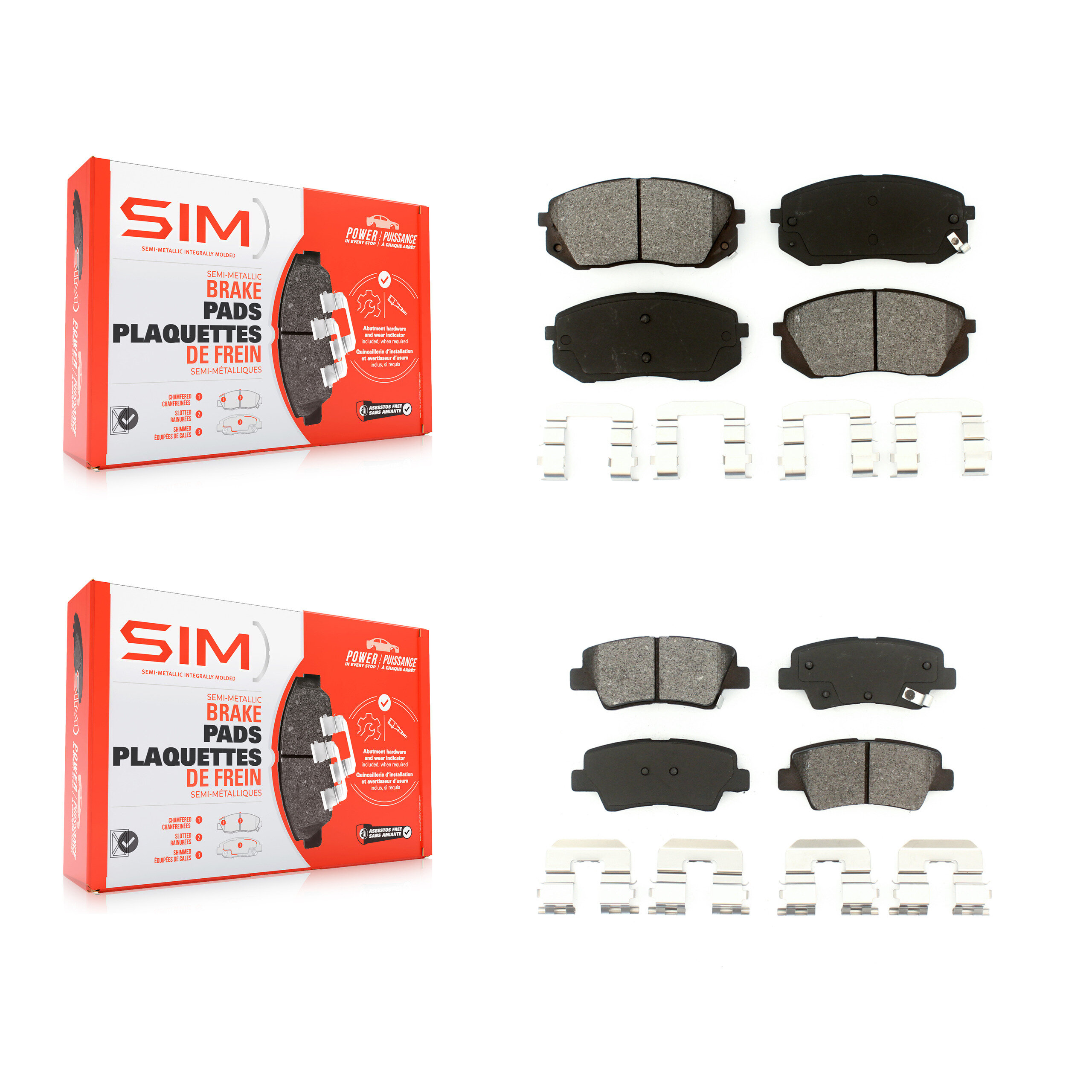 SIM - KSM-100107 - Front and Rear Disc Brake Pad Kits