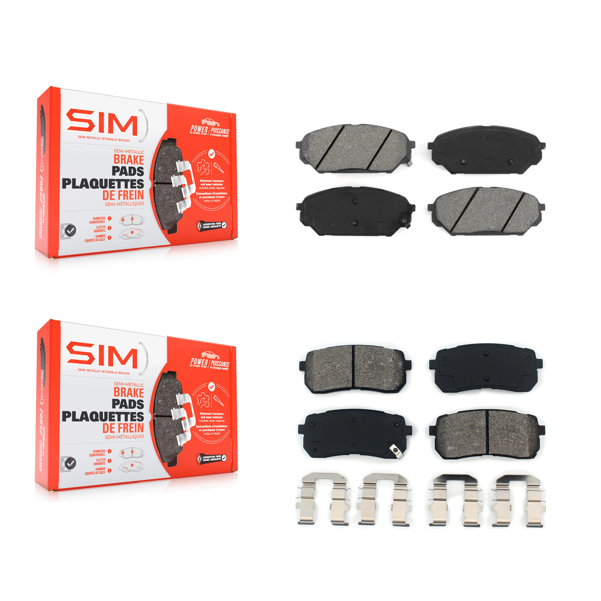 SIM - KSM-100108 - Front and Rear Disc Brake Pad Kits