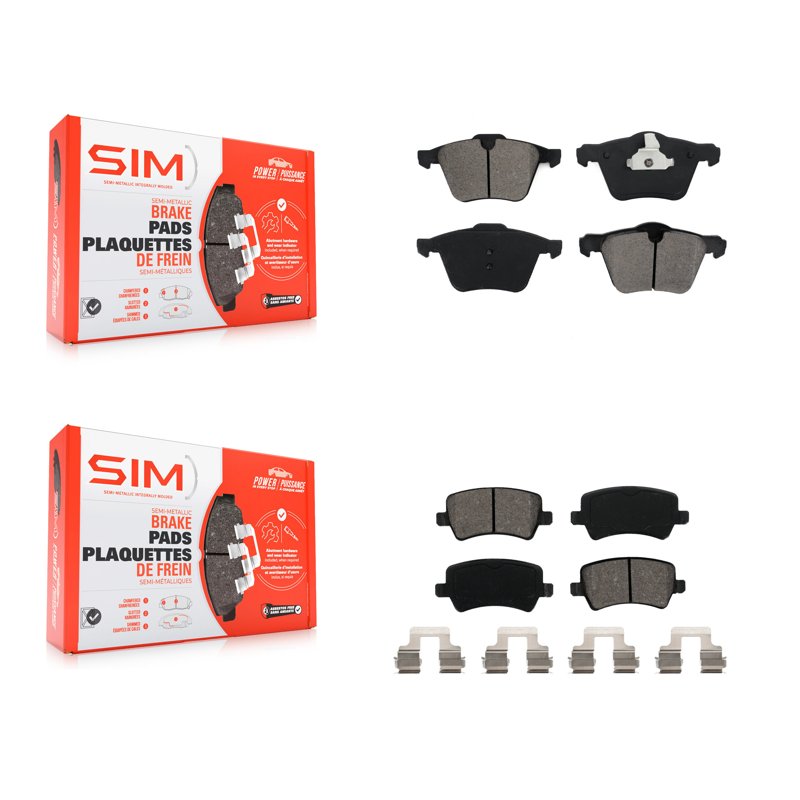 SIM - KSM-100110 - Front and Rear Disc Brake Pad Kits