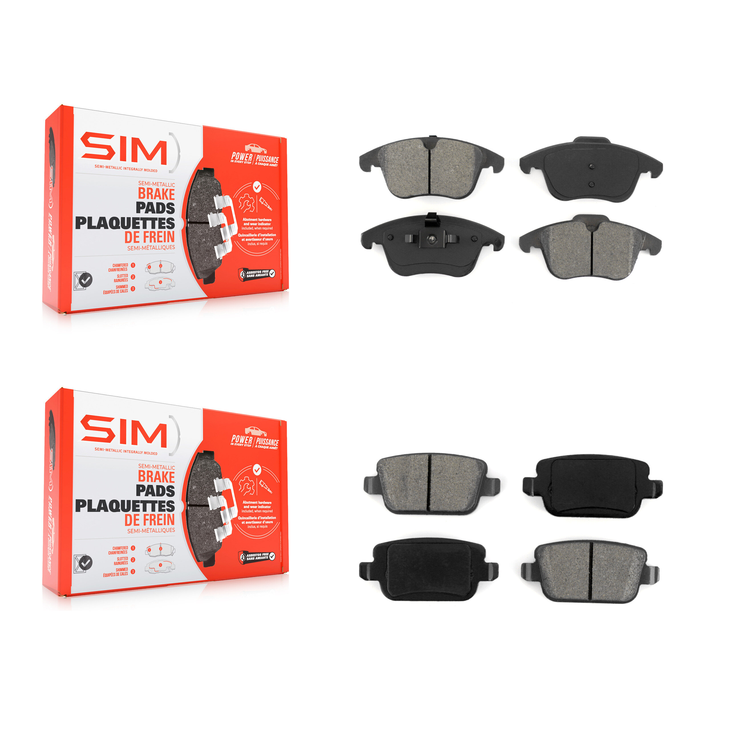 SIM - KSM-100113 - Front and Rear Disc Brake Pad Kits