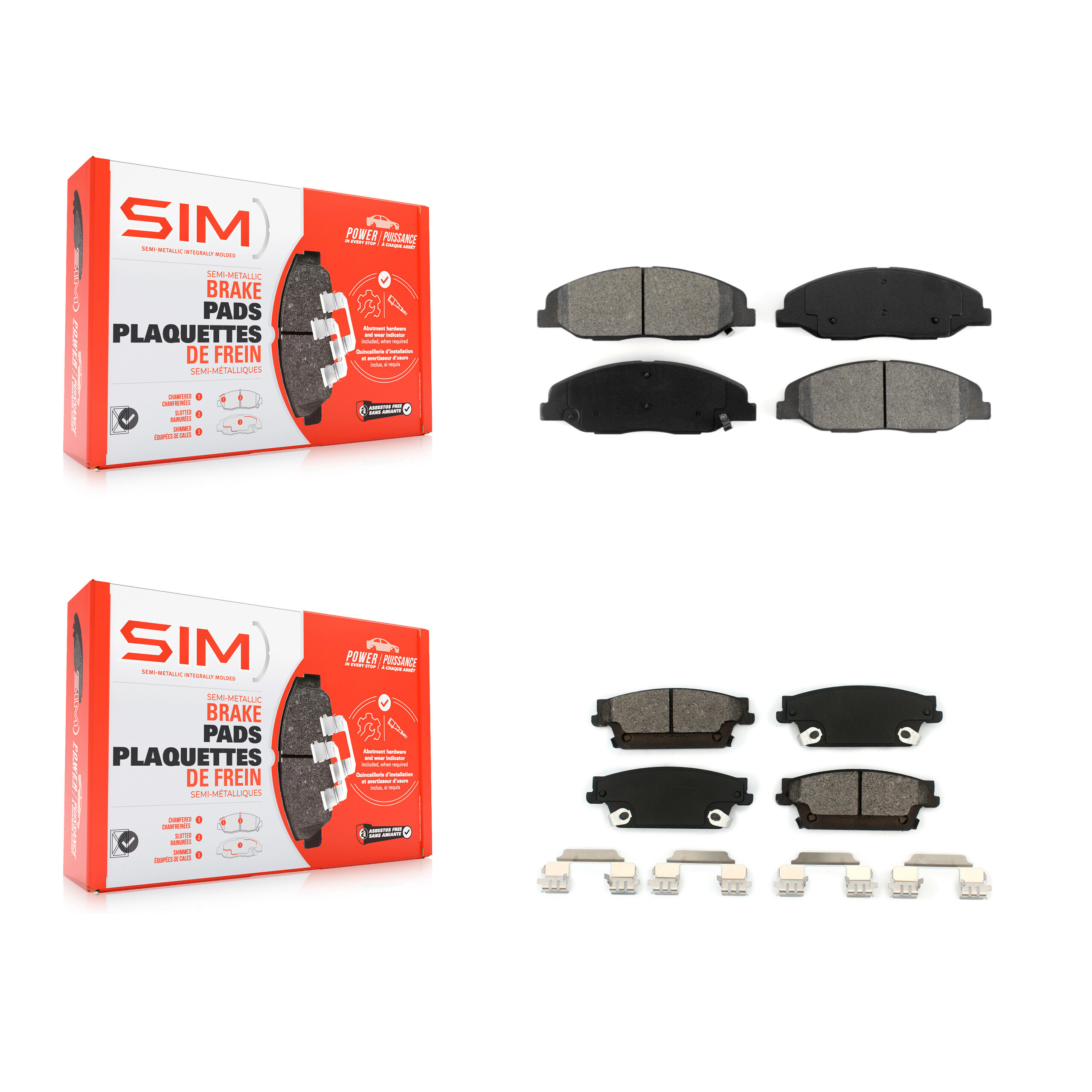 SIM - KSM-100123 - Front and Rear Disc Brake Pad Kits