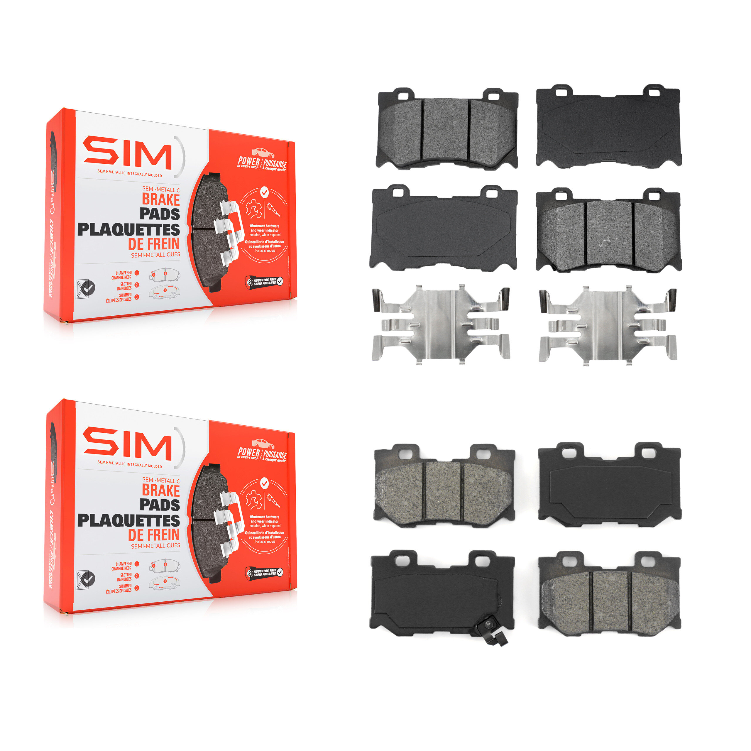SIM - KSM-100130 - Front and Rear Disc Brake Pad Kits