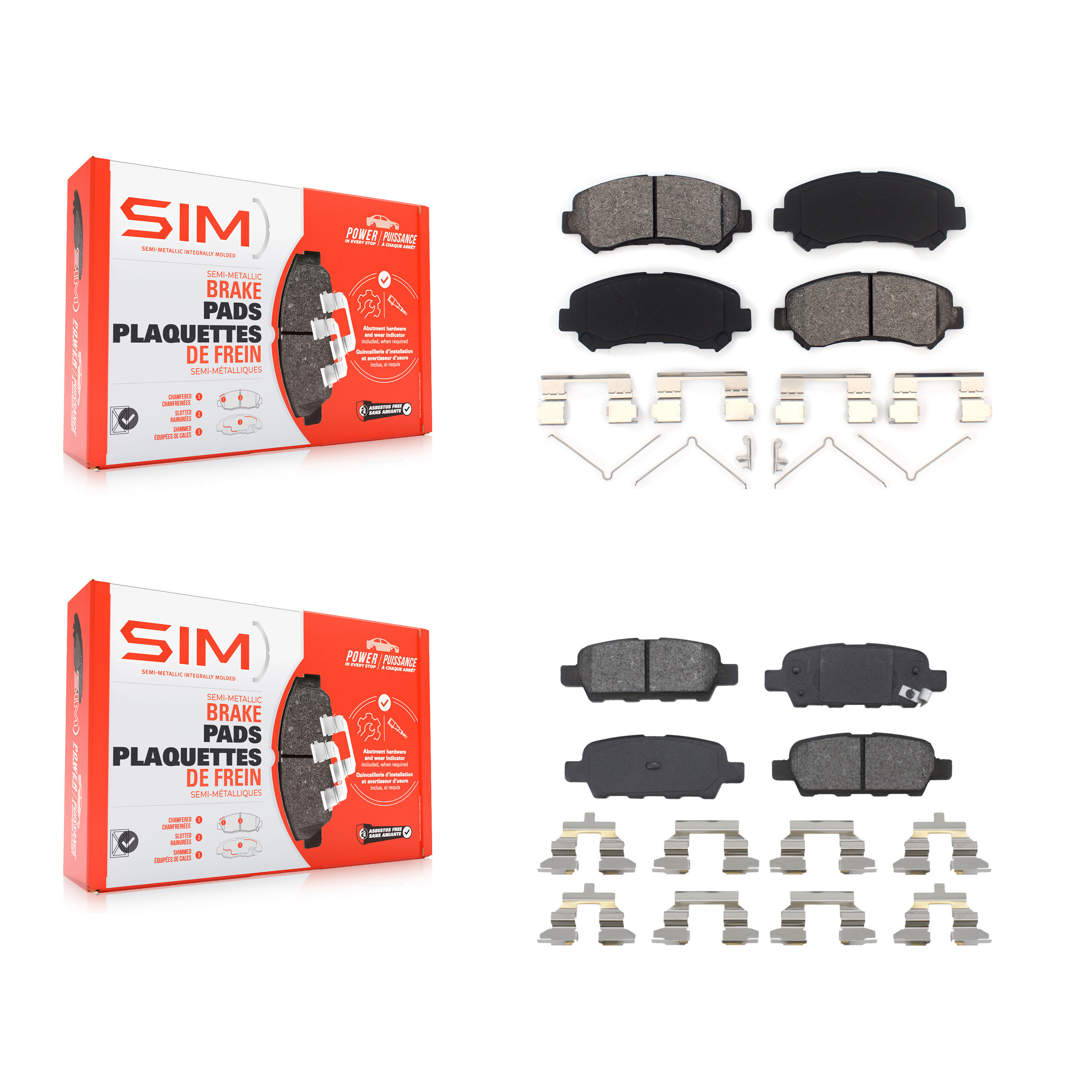 SIM - KSM-100141 - Front and Rear Disc Brake Pad Kits