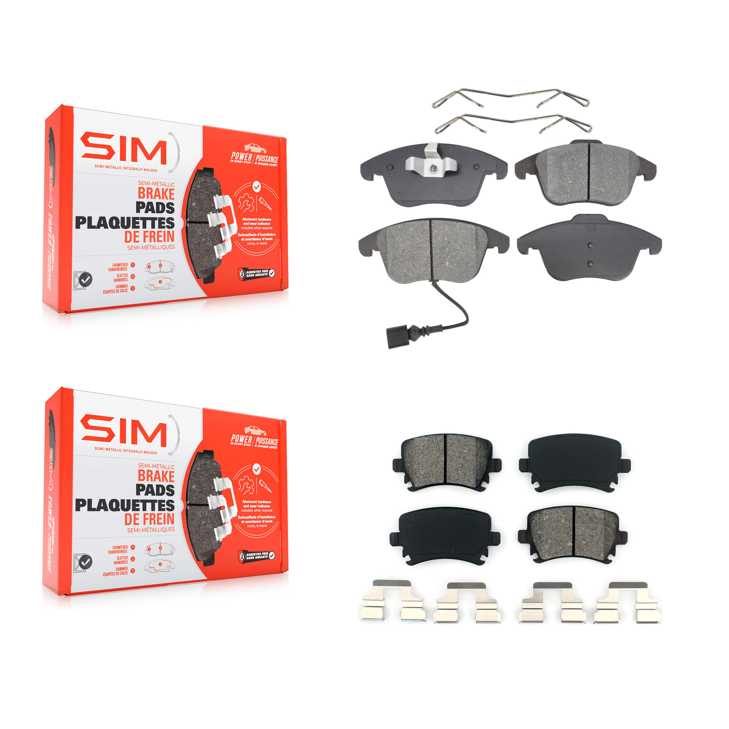 SIM - KSM-100142 - Front and Rear Disc Brake Pad Kits