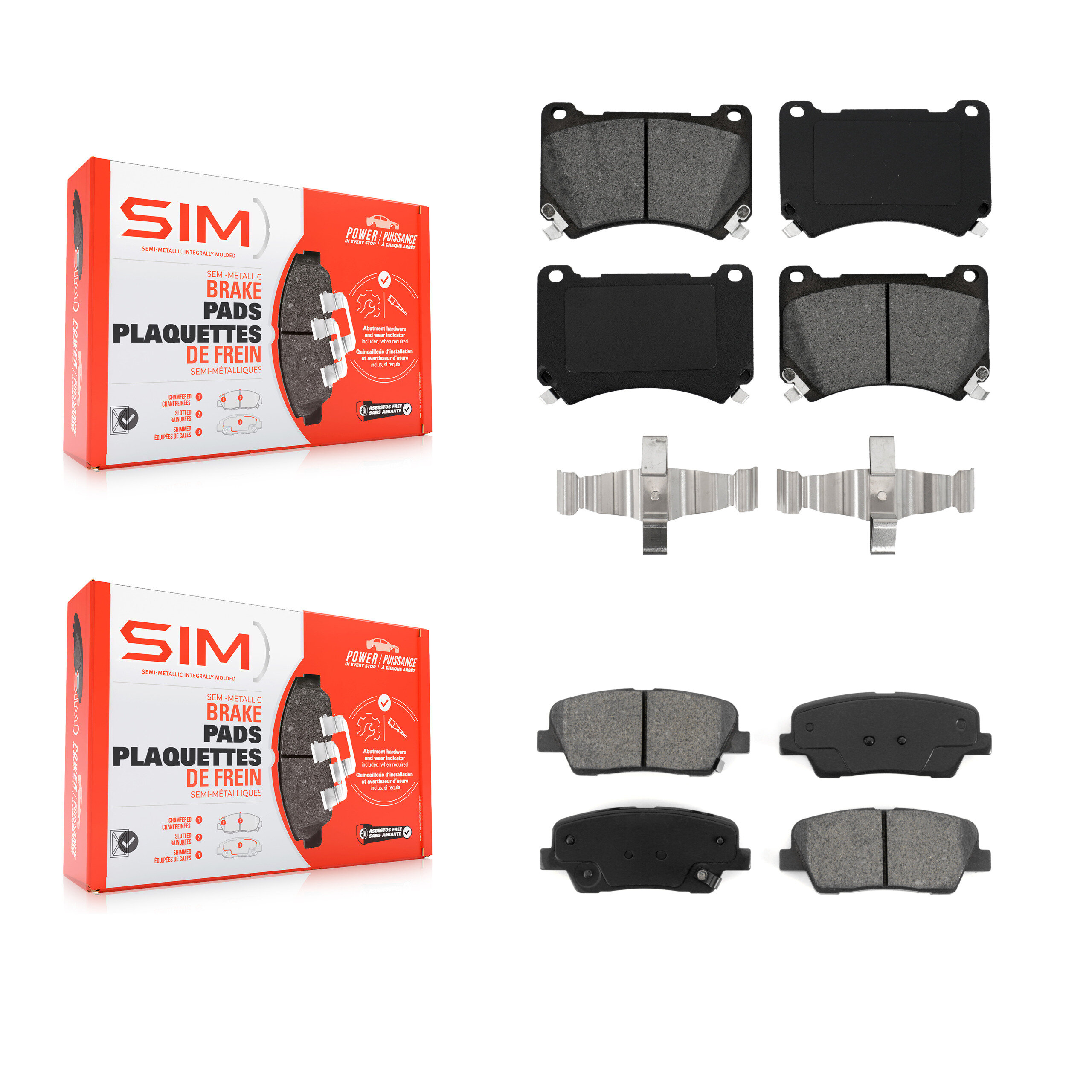 SIM - KSM-100148 - Front and Rear Disc Brake Pad Kits