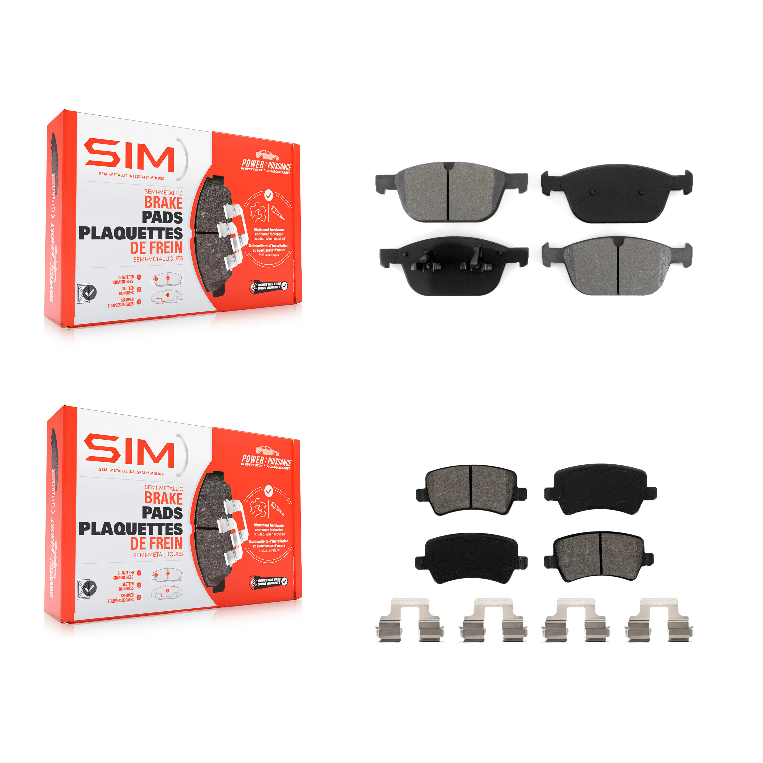 SIM - KSM-100155 - Front and Rear Disc Brake Pad Kits