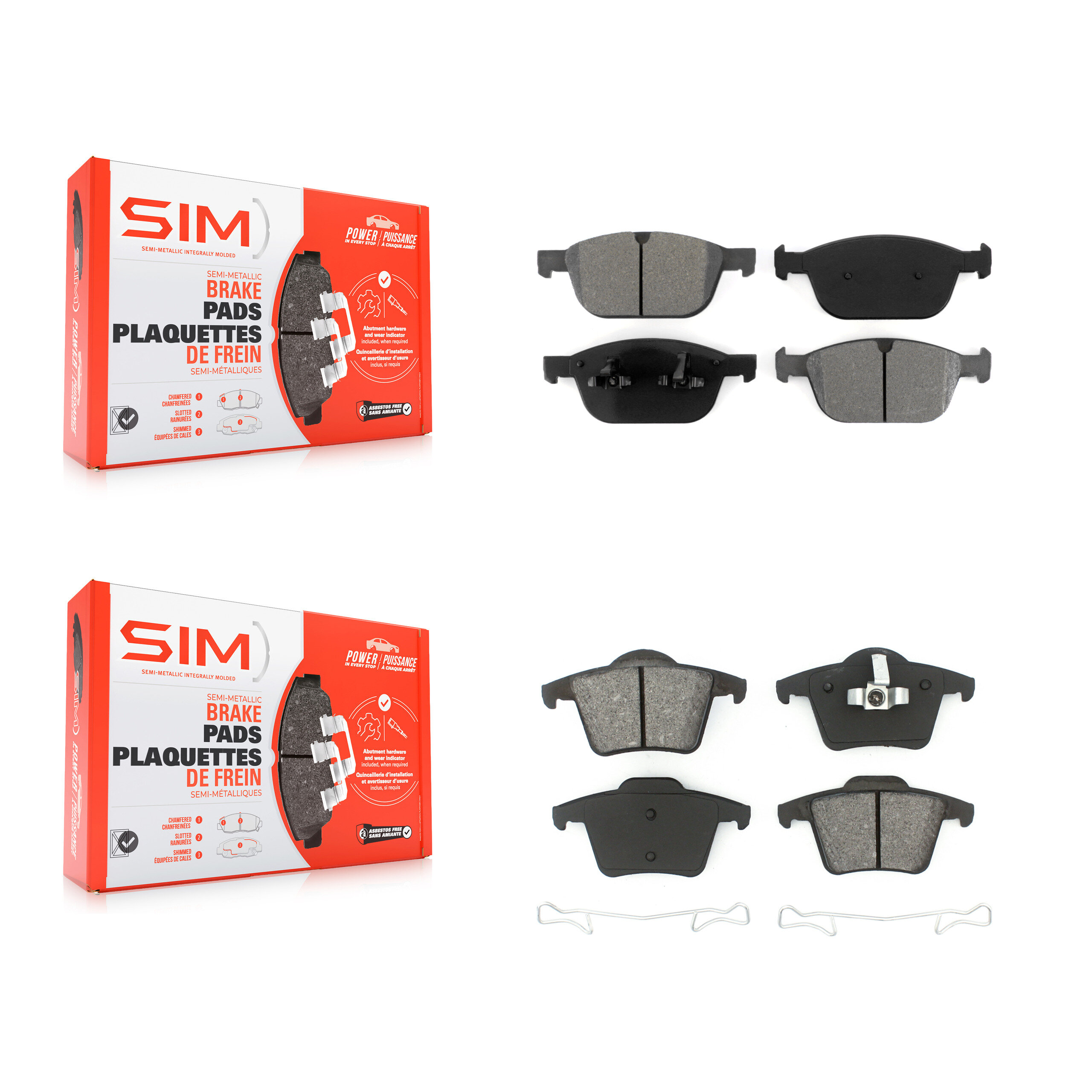 SIM - KSM-100156 - Front and Rear Disc Brake Pad Kits
