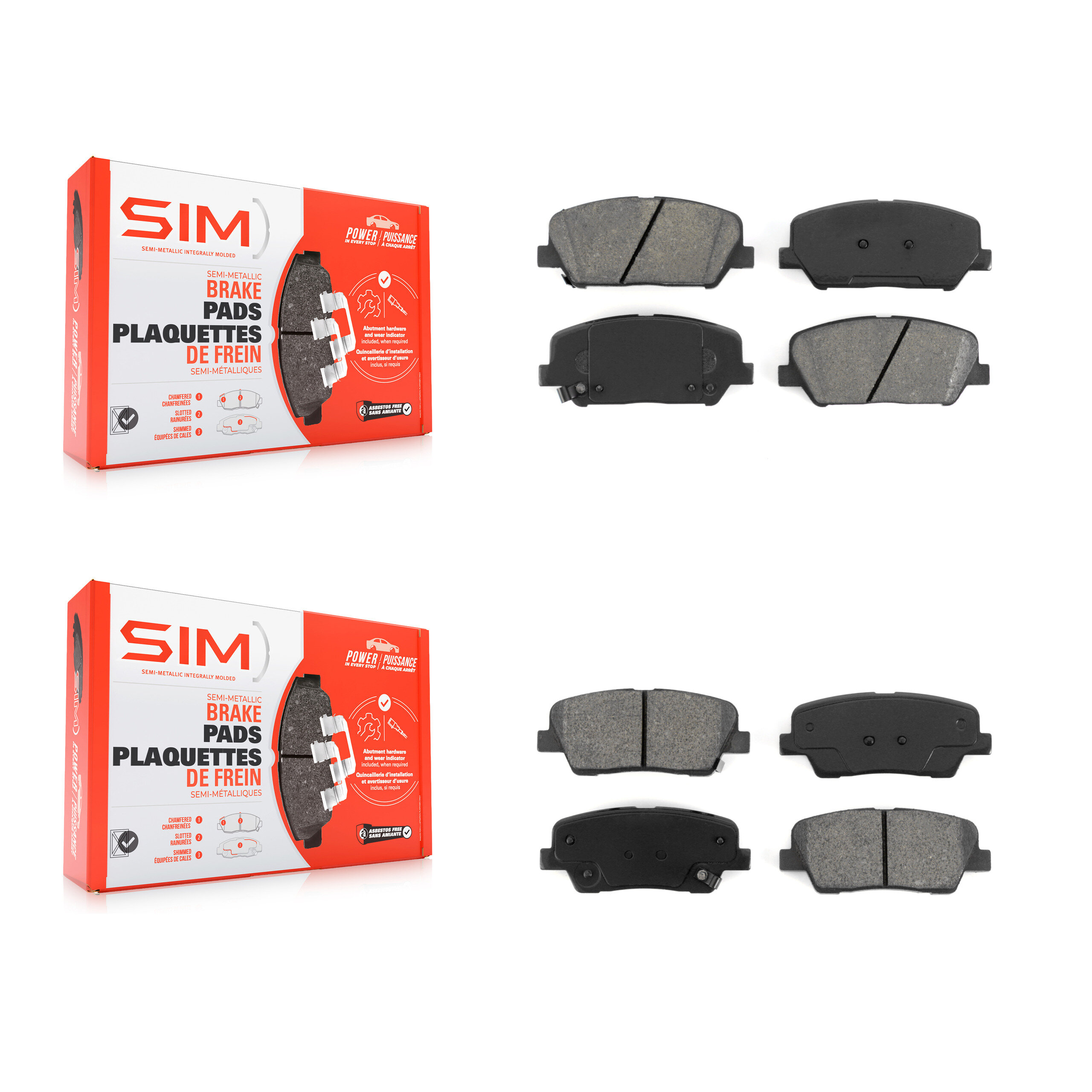 SIM - KSM-100157 - Front and Rear Disc Brake Pad Kits