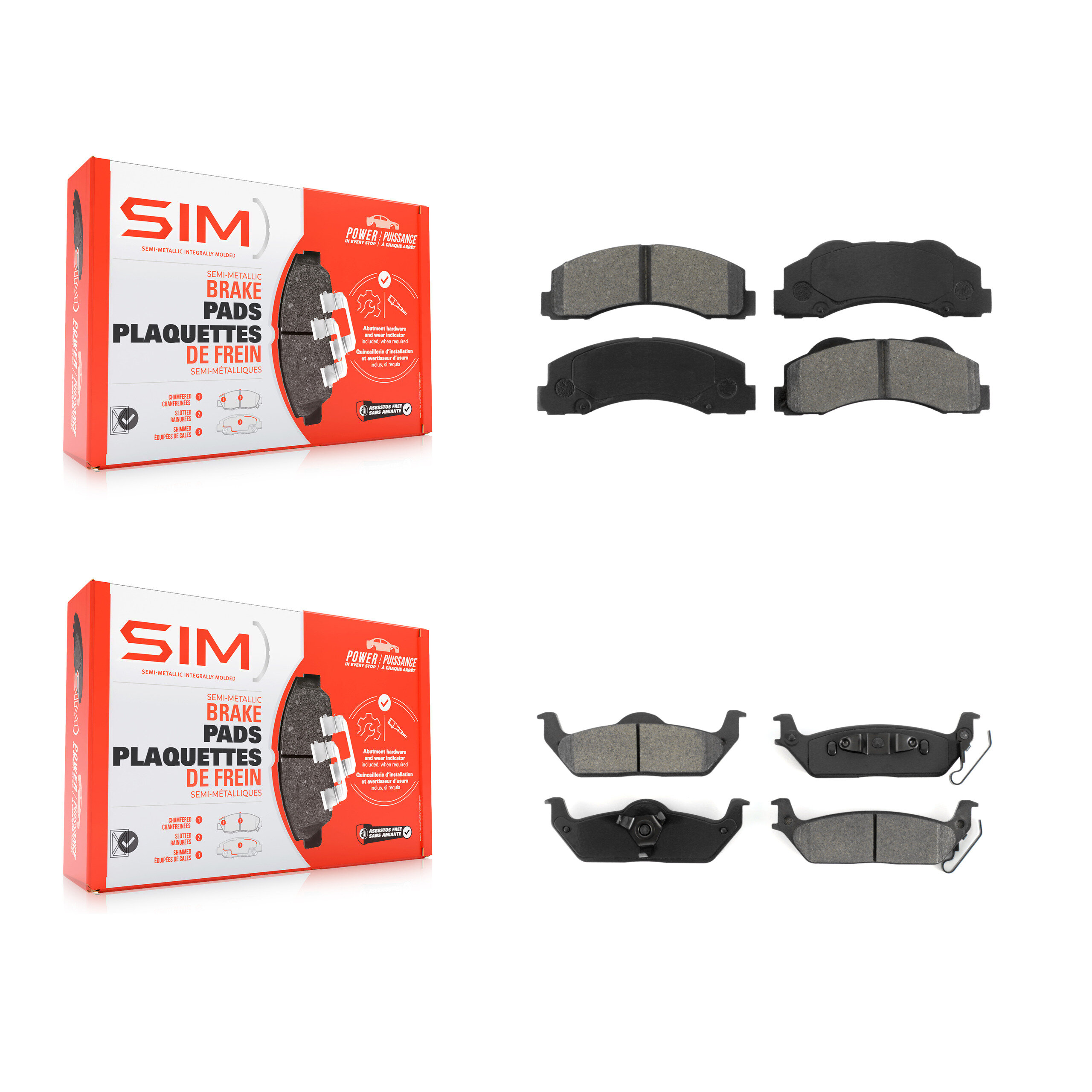 SIM KSM-100160 Disc Brake Pad for 2010-2011 Ford F-150 - Front and Rear