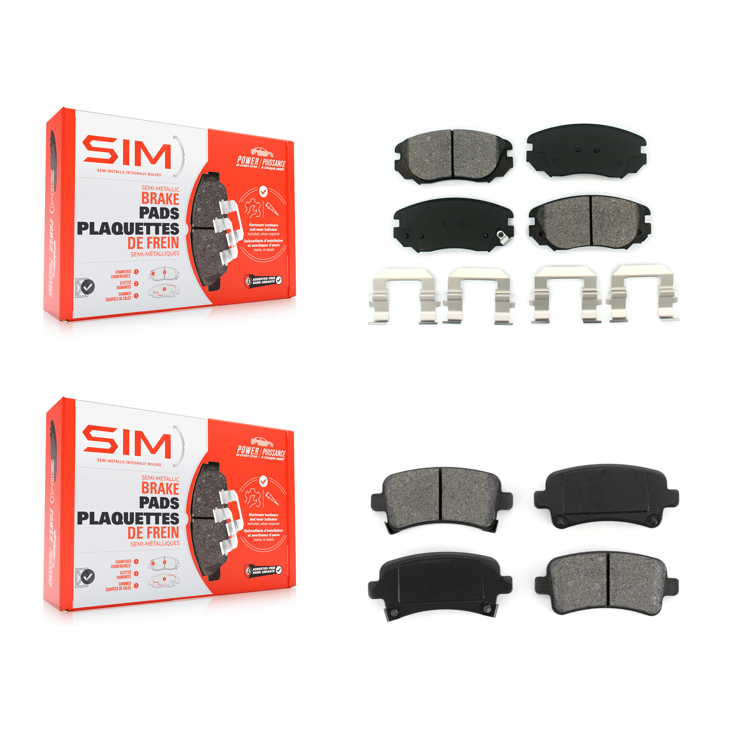 SIM - KSM-100164 - Front and Rear Disc Brake Pad Kits