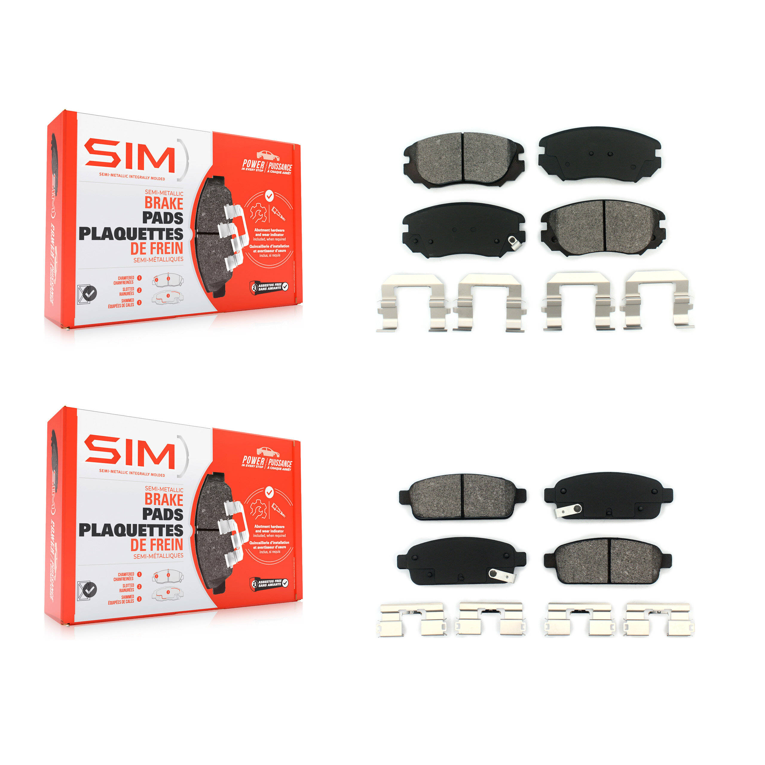SIM - KSM-100165 - Front and Rear Disc Brake Pad Kits