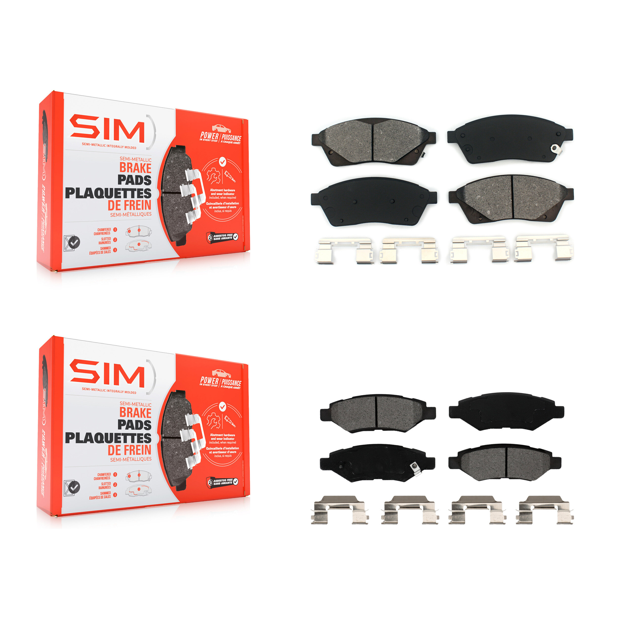 SIM - KSM-100166 - Front and Rear Disc Brake Pad Kits