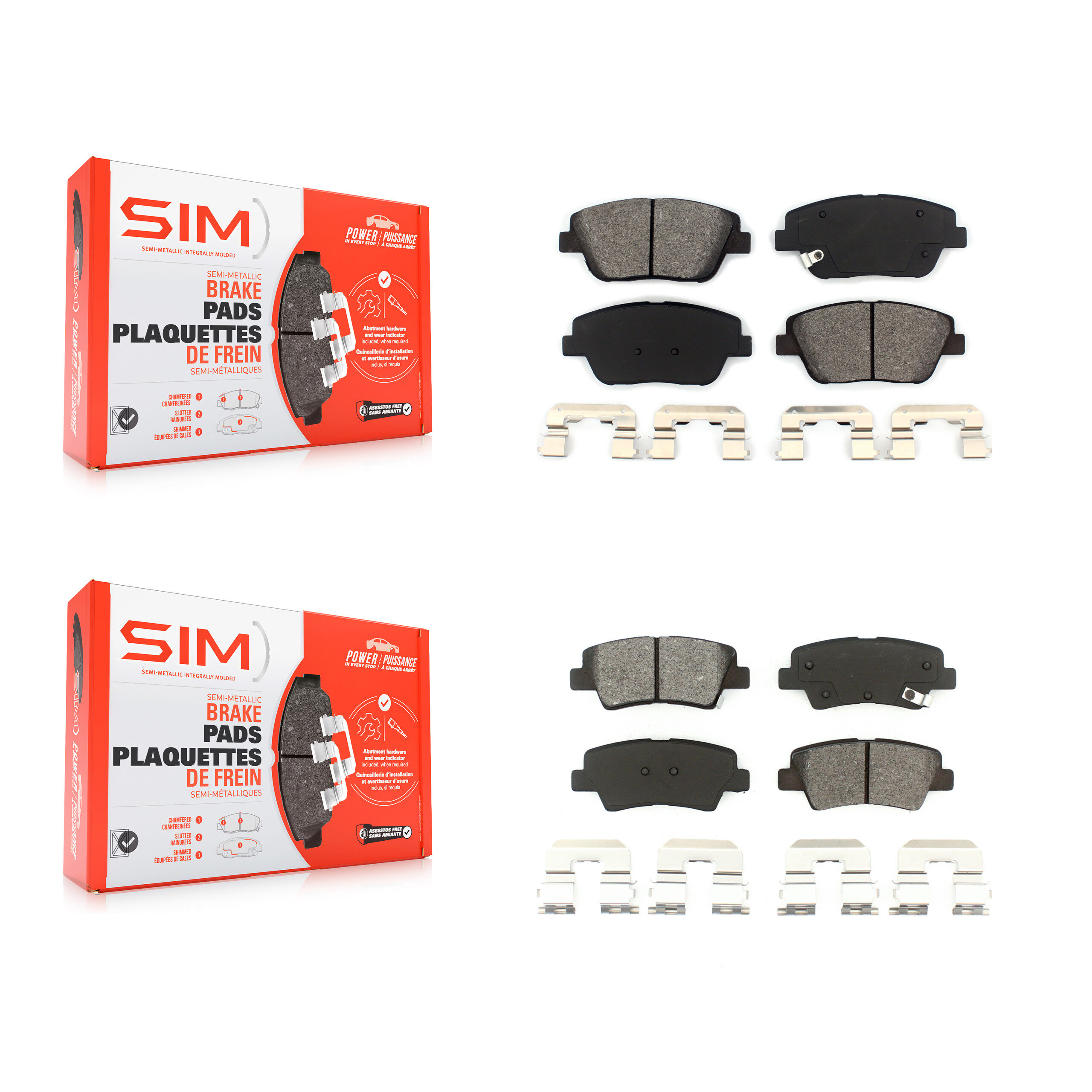 SIM KSM-100170 Disc Brake Pad for 2013-2016 Kia Optima - Front and Rear