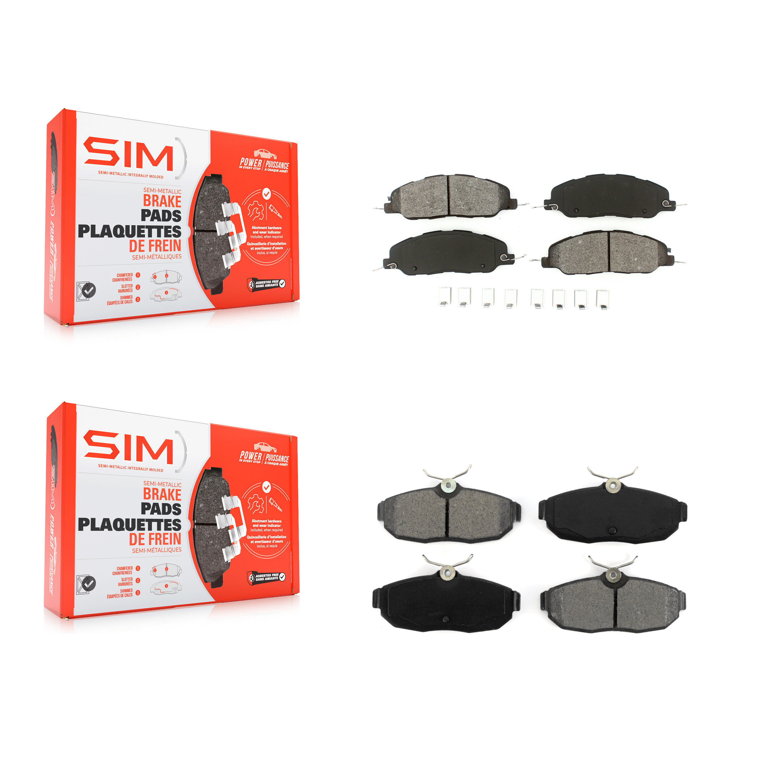 SIM - KSM-100174 - Front and Rear Disc Brake Pad Kits