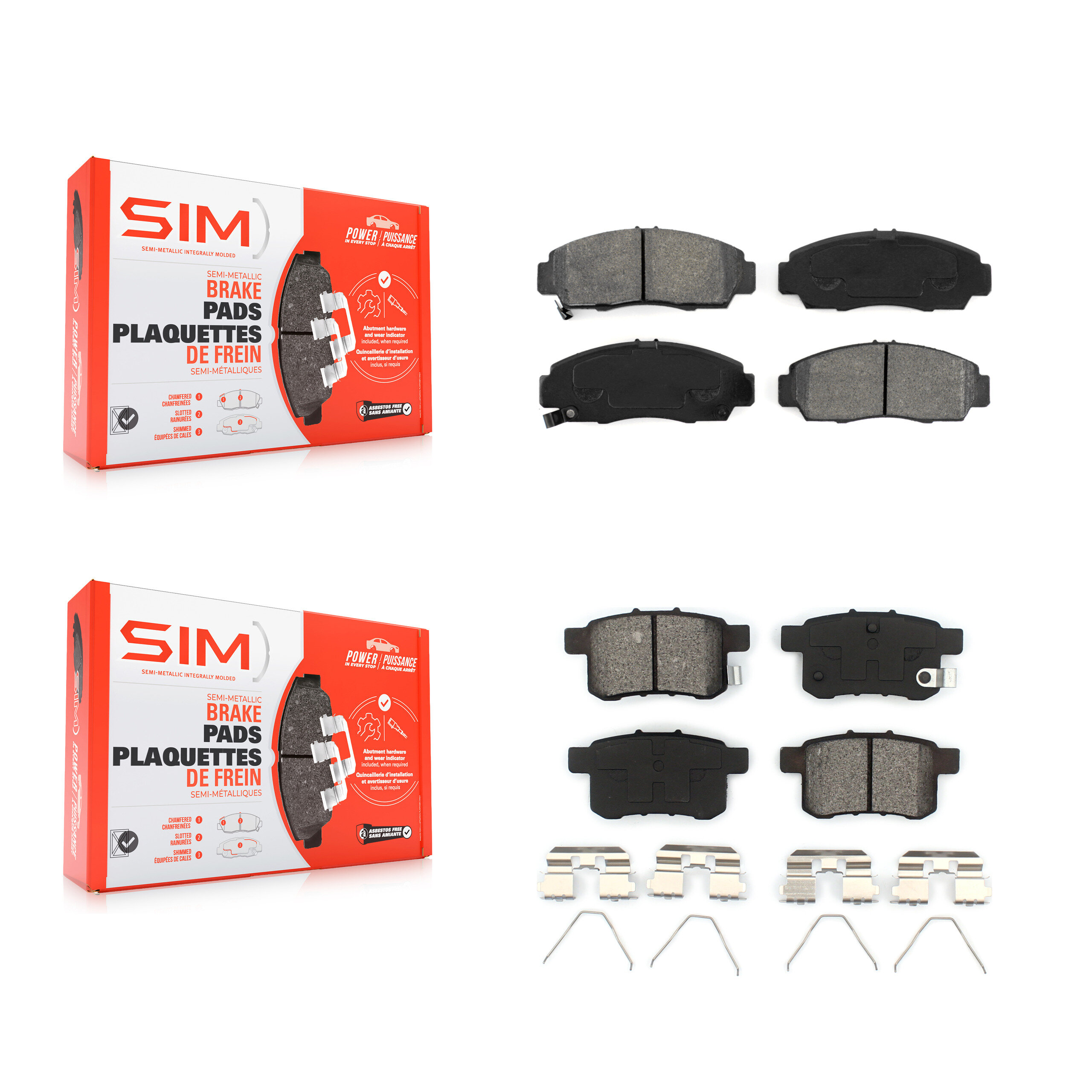 SIM - KSM-100176 - Front and Rear Disc Brake Pad Kits